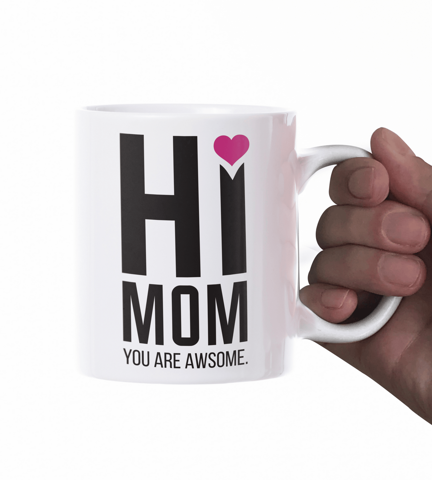 Classic Personalized Coffee Mug, printed with a message for mom, customizable and perfect for gifts or special occasions.