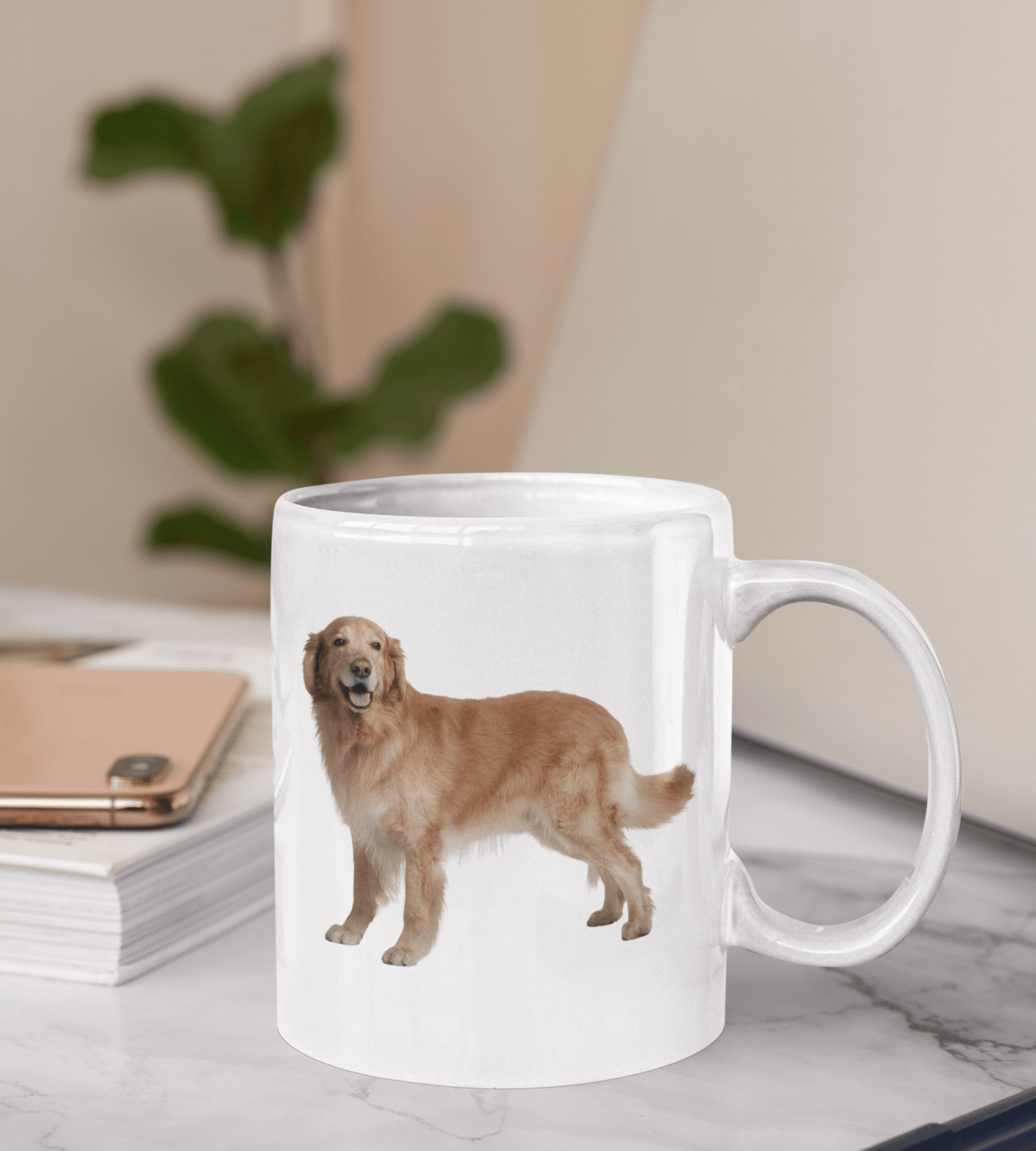 Custom Dog Lover's Mug, printed with a dog design on a white mug, perfect for personalized gifts for dog enthusiasts.