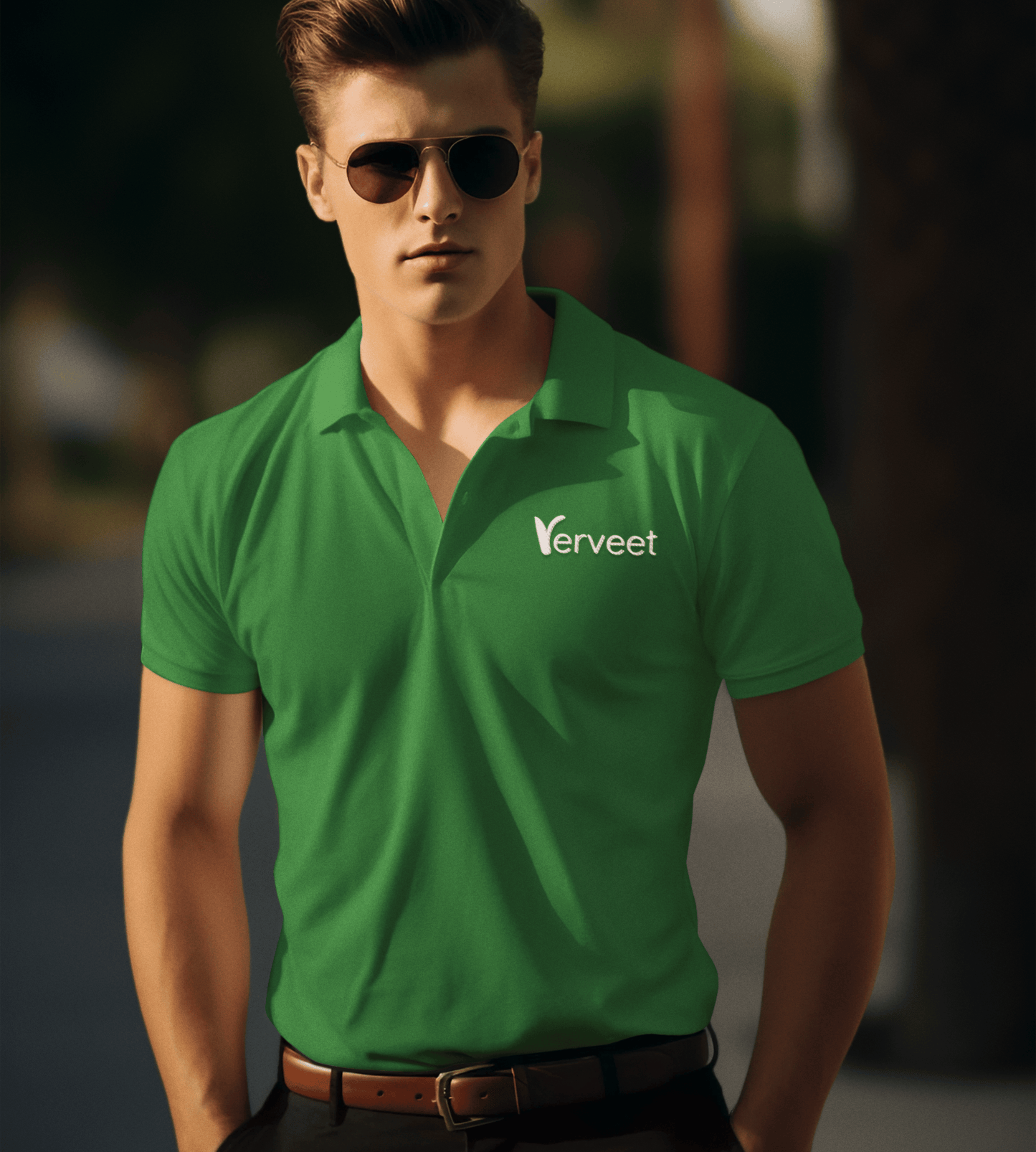 Custom Print T-Shirt, green color, customizable and ideal for casual wear, branding, or promotional use.
