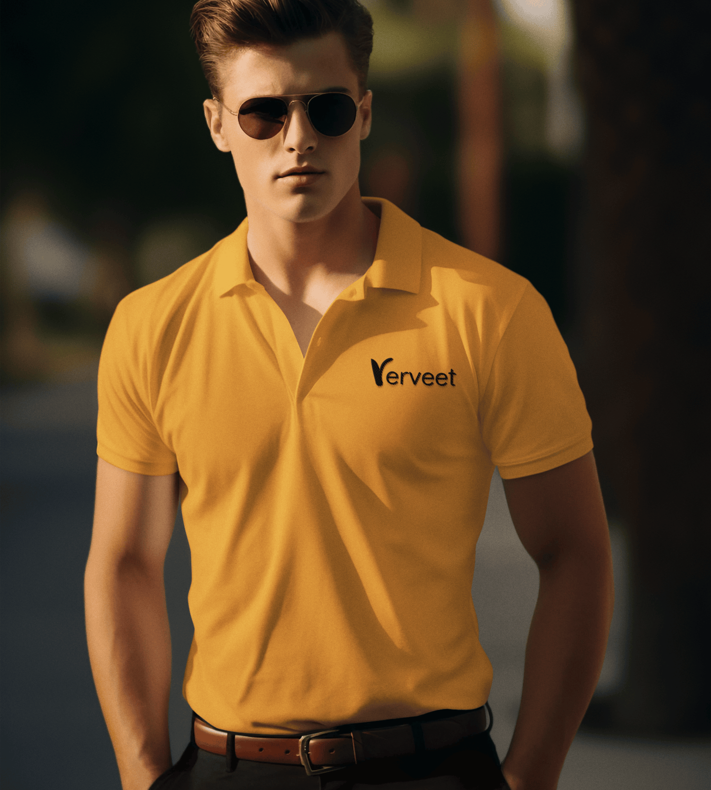 Custom Print T-Shirt, orange color, customizable and perfect for casual wear, branding, or promotional use.