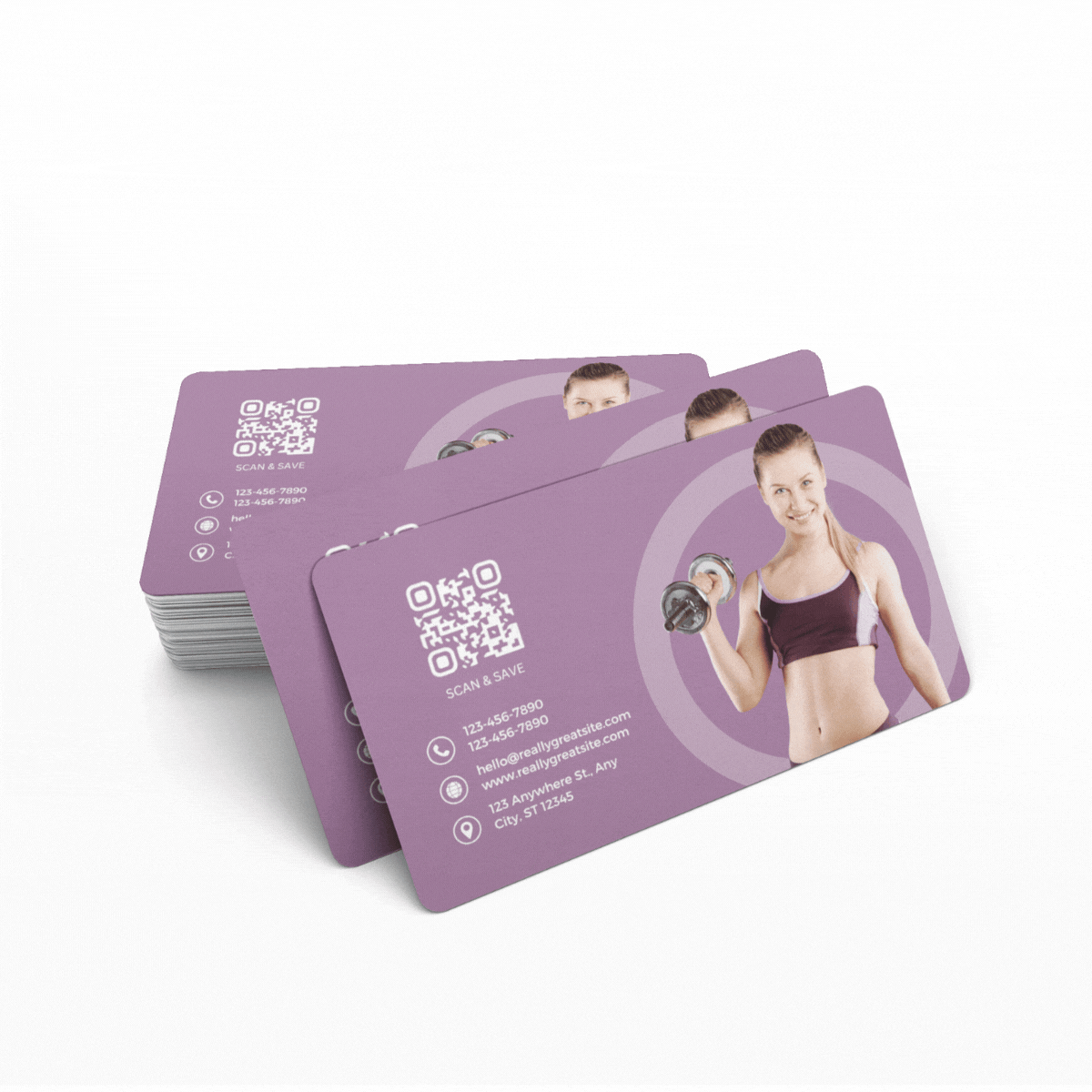 Fitness Trainer Visiting Card | Premium 350 GSM | Customizable Design | Professional Quality