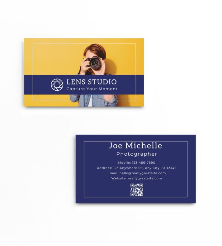 Photographer Visiting Card | Premium Quality | 300 GSM | Customizable Design