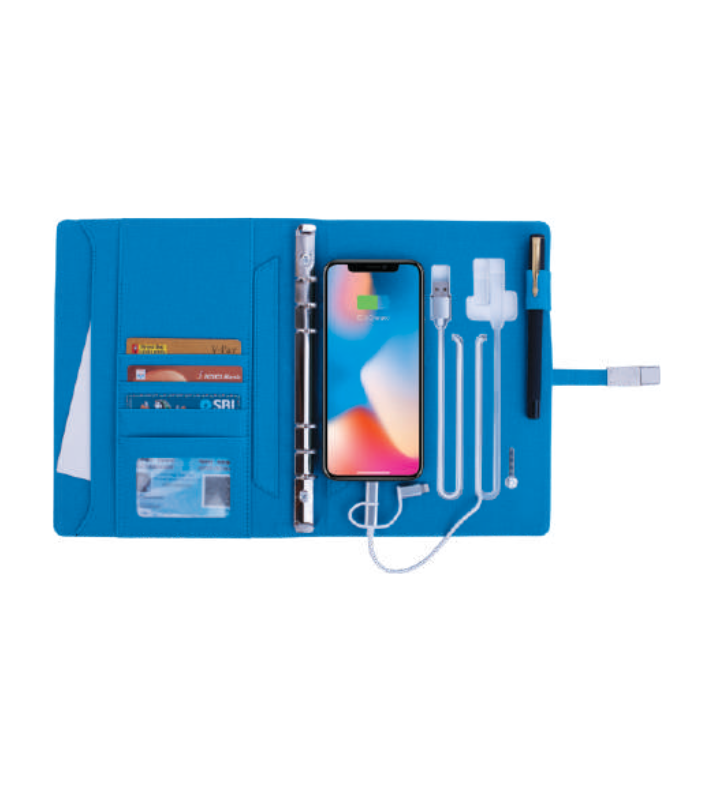 Power Bank Notebook VVPB-P11 | Folder with 8000mAh Power Bank & Wireless Charger
