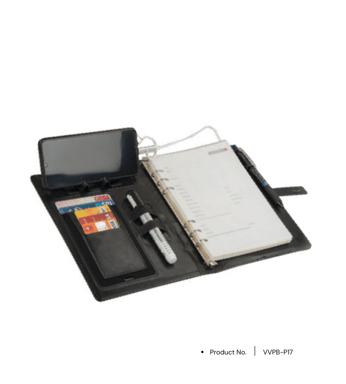 Power Bank Notebook VVPB-P17 | 8000mAh Power Bank with Wireless Charging & Phone Stand