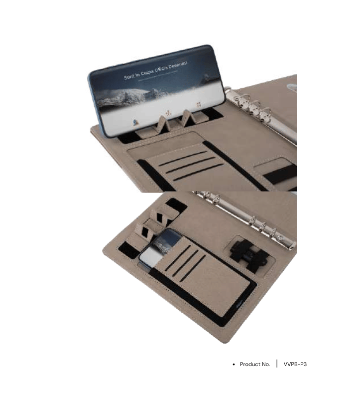 Power Bank Notebook VVPB-P3 | 8000mAh with Wireless Charger & LED Branding Plate