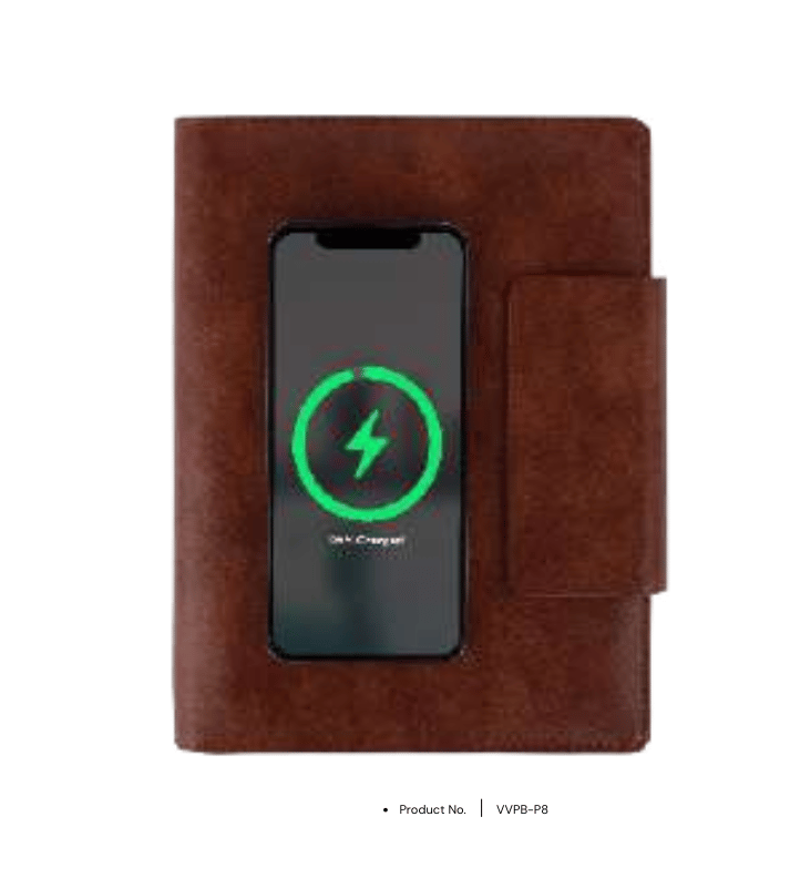 Power Bank Notebook VVPB-P8 | Wireless Charging & 16GB USB