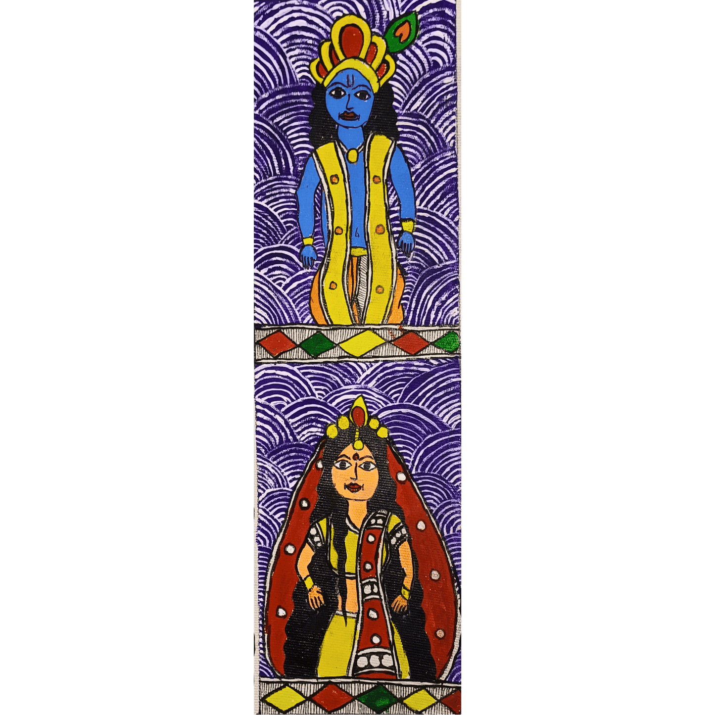 Radha Krishna - Divine Madhubani Painting