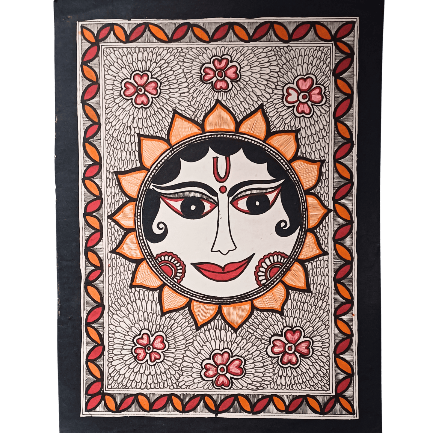 Suraj Mithila Painting Poster – Traditional Madhubani Art Decor