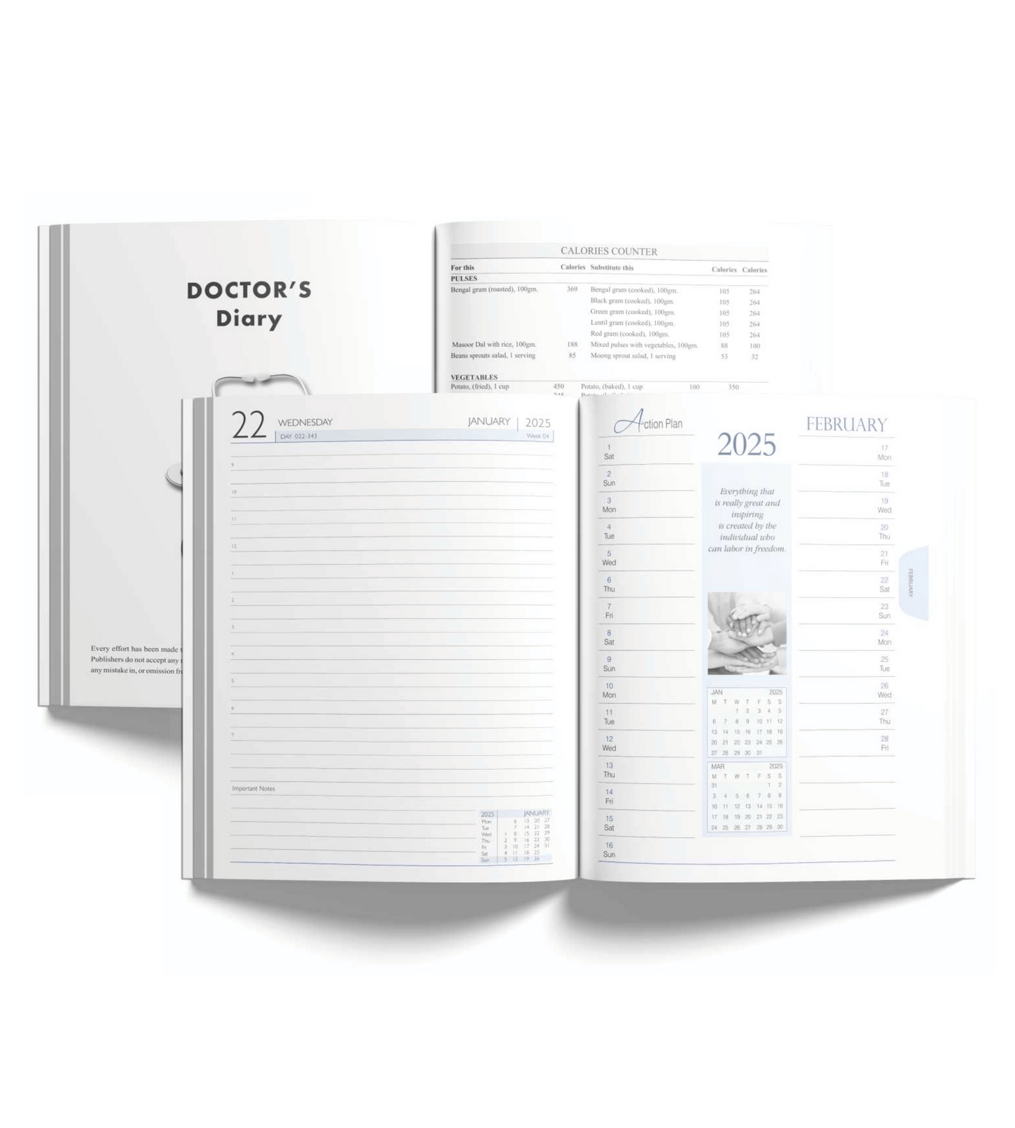 Verveet Doctor's Planner Diary inside, designed with specialized sections for patient records, appointments, notes, and daily schedules to help doctors stay organized and manage their time effectively.