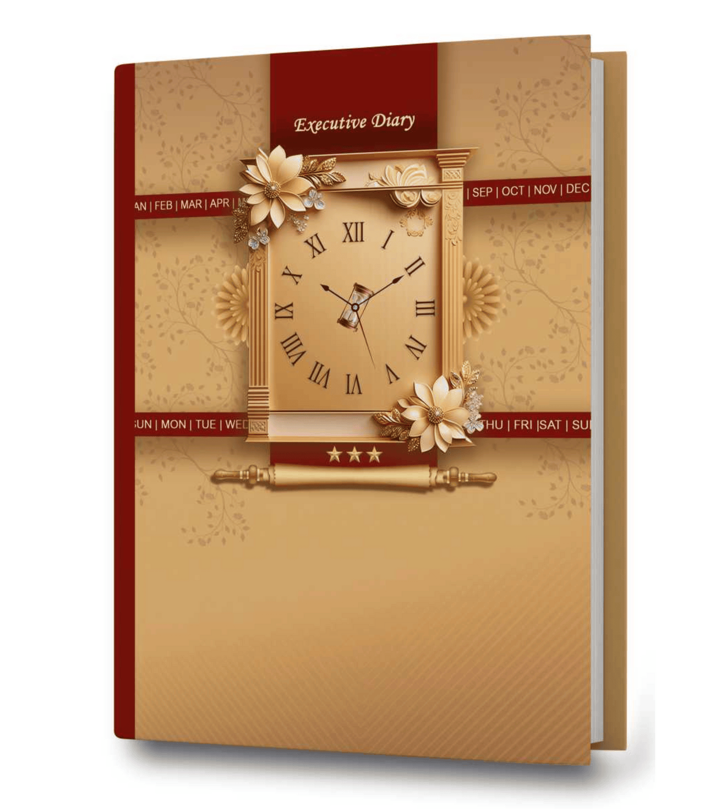 Verveet Executive Timepiece Diary, combining a sophisticated diary design with a timepiece feature, perfect for professionals to manage schedules and track time in style.