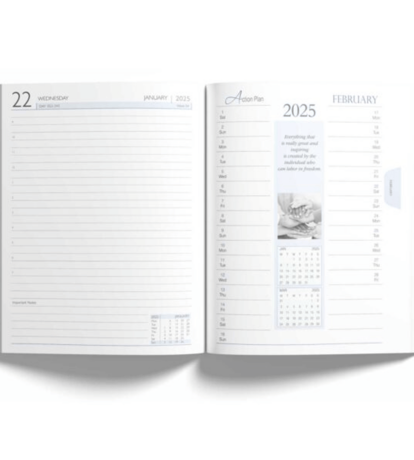 Verveet Nescafe 1-Date Diary Inside View, featuring a clean and organized layout with ample space for daily notes, schedules, and reminders.