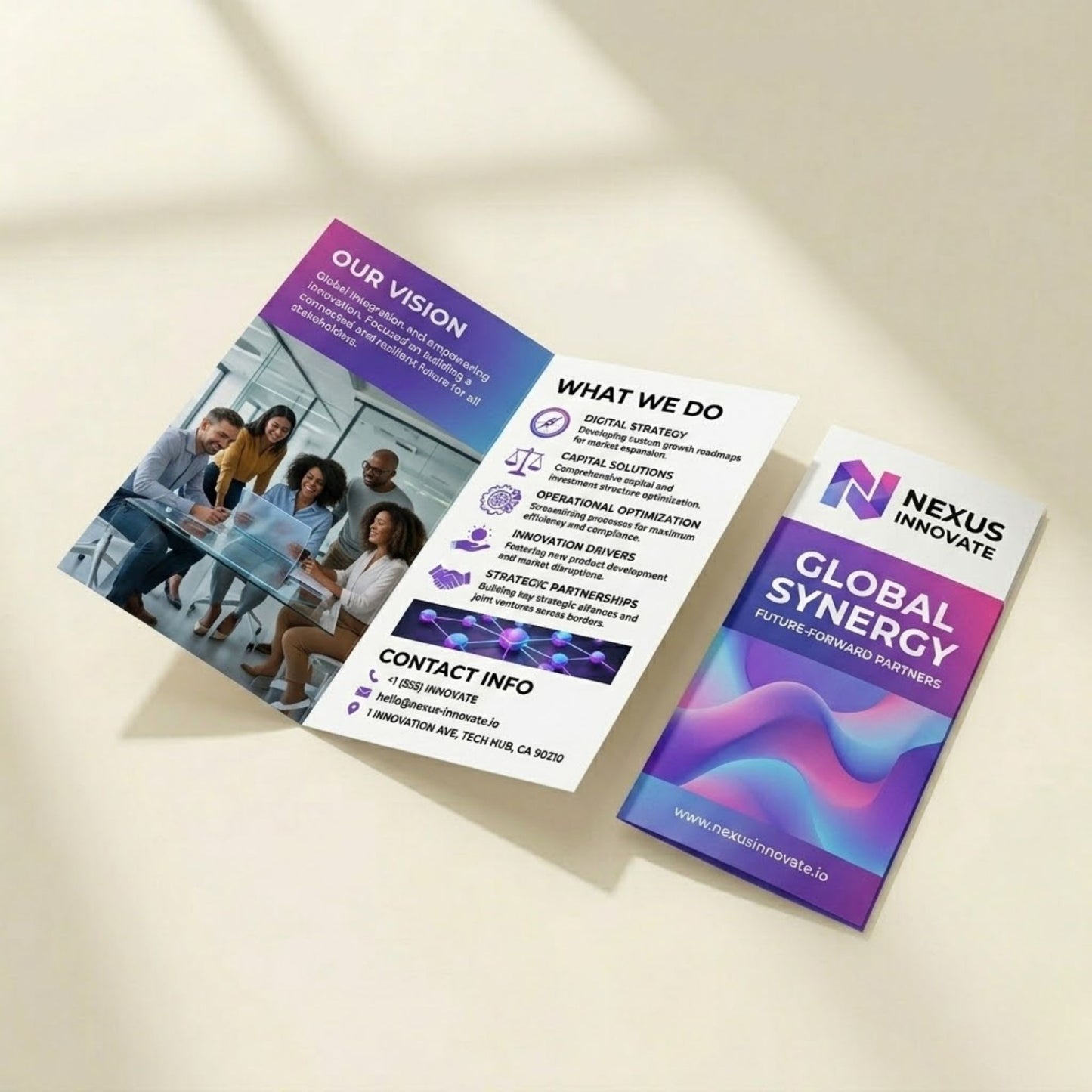 Verveet Customized Bi-Fold Brochure Printing | Premium Corporate Folded Brochure