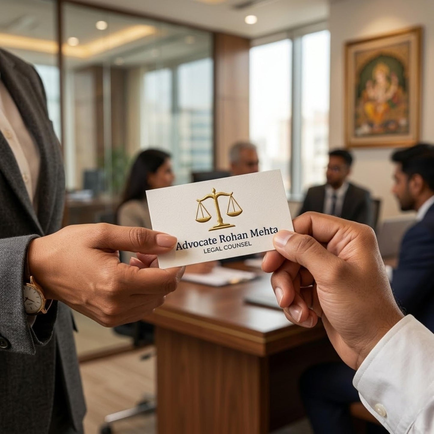 Advocate Gold Foil Embossed Visiting Card | Premium Lawyer Business Cards for Legal Professionals
