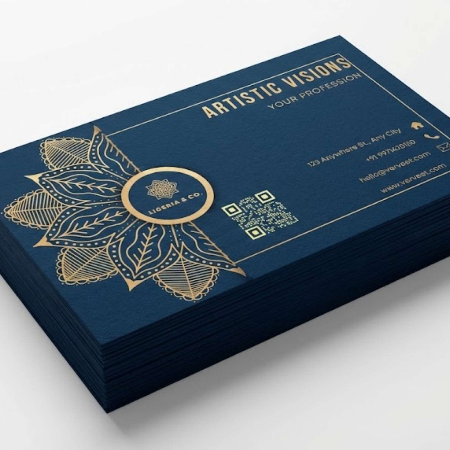 Velvet Paper Visiting Card for Artists – Square Corner | Classic Professional