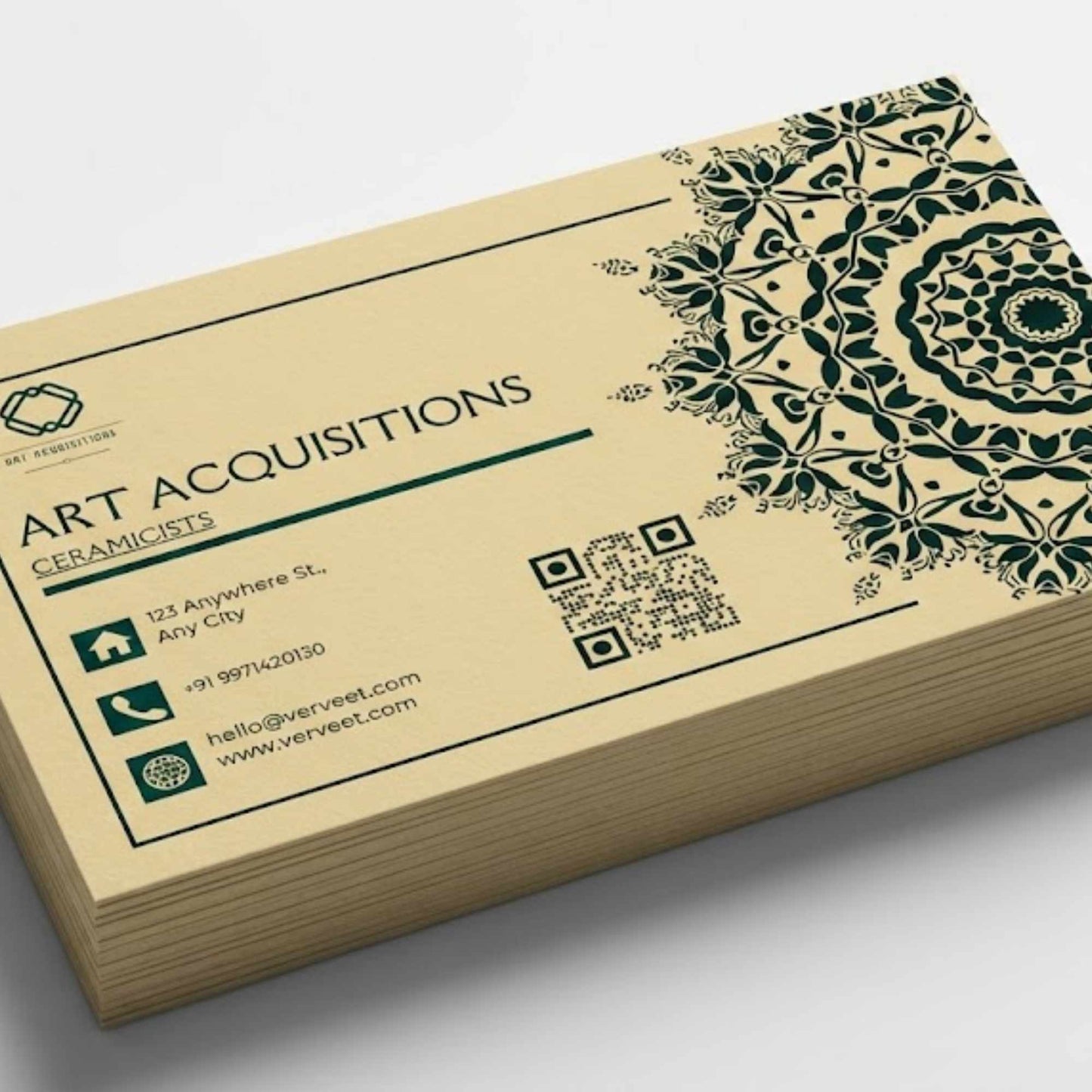 Premium Velvet Paper Visiting Card for Artists – Square Corner