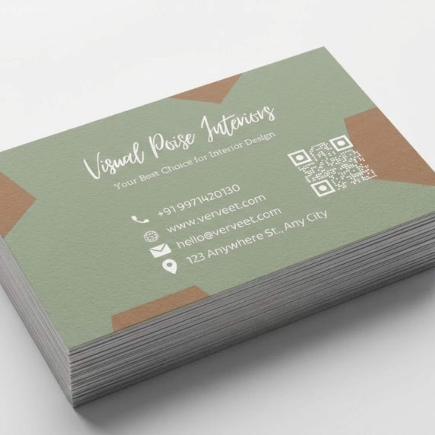 Premium Velvet Paper Visiting Card for Interior Designers – Square Corner