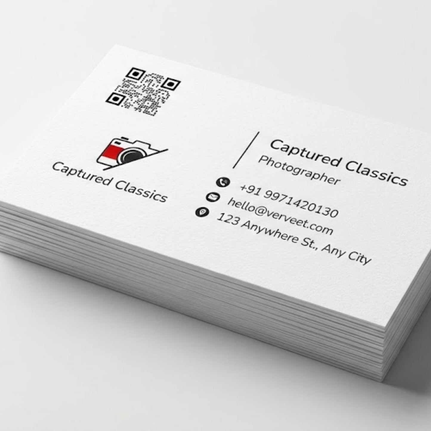 Premium Velvet Paper Visiting Card for Photographers – Square Corner