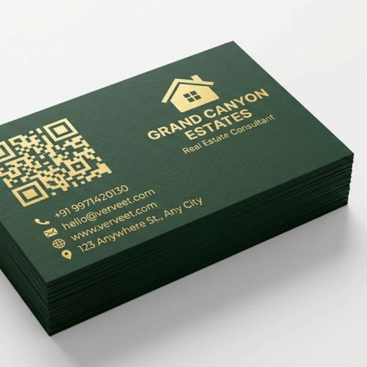 Velvet Paper Visiting Card for Real Estate Agents – Square Corner | Classic Professional