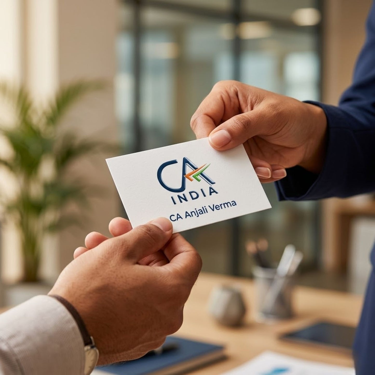 CA Embossed UV Visiting Card | Premium Raised Print Business Cards for Chartered Accountants