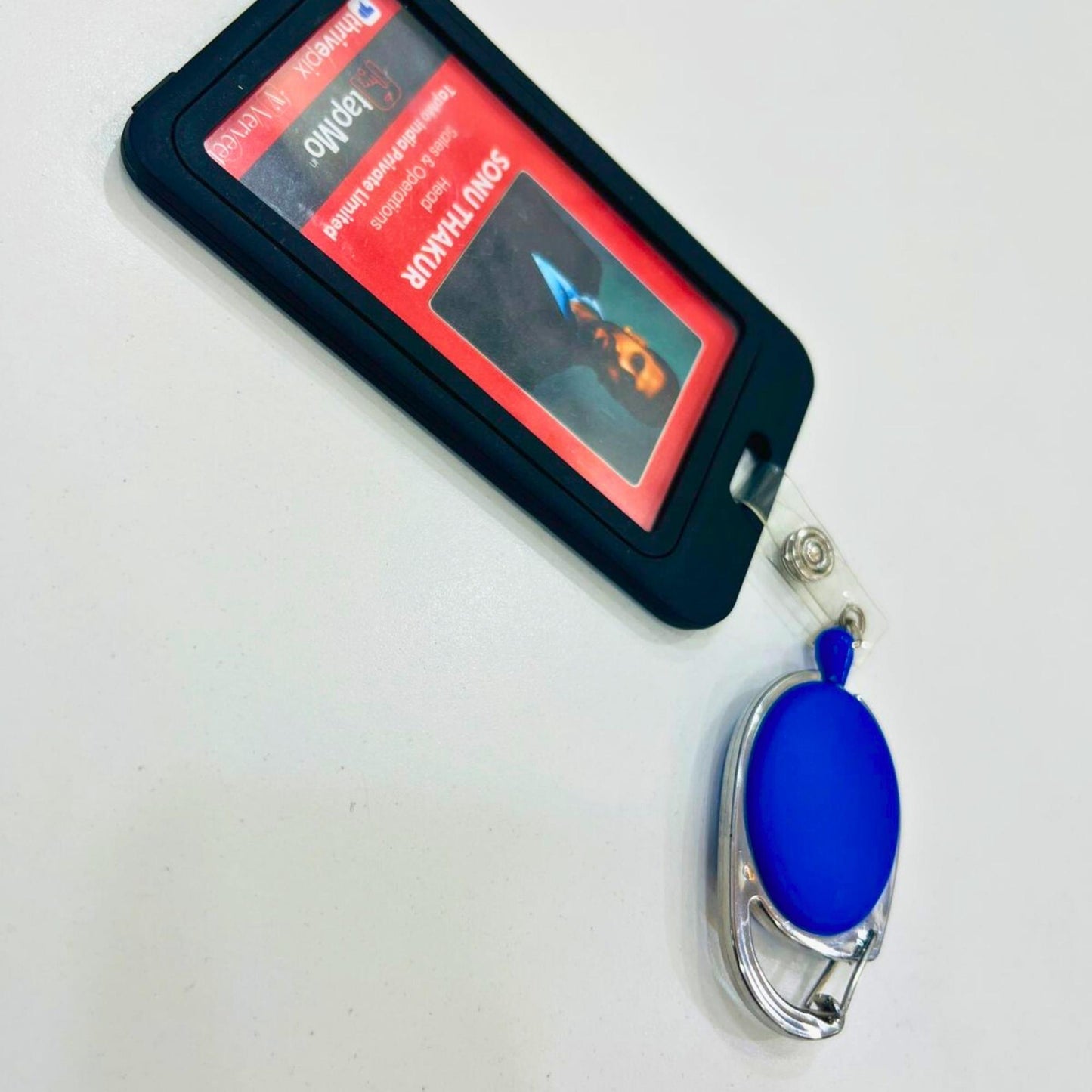Retractable ID Badge Holder with Carabiner Clip | Heavy Duty ID Card Reel for Office, Corporate, Events & Employees