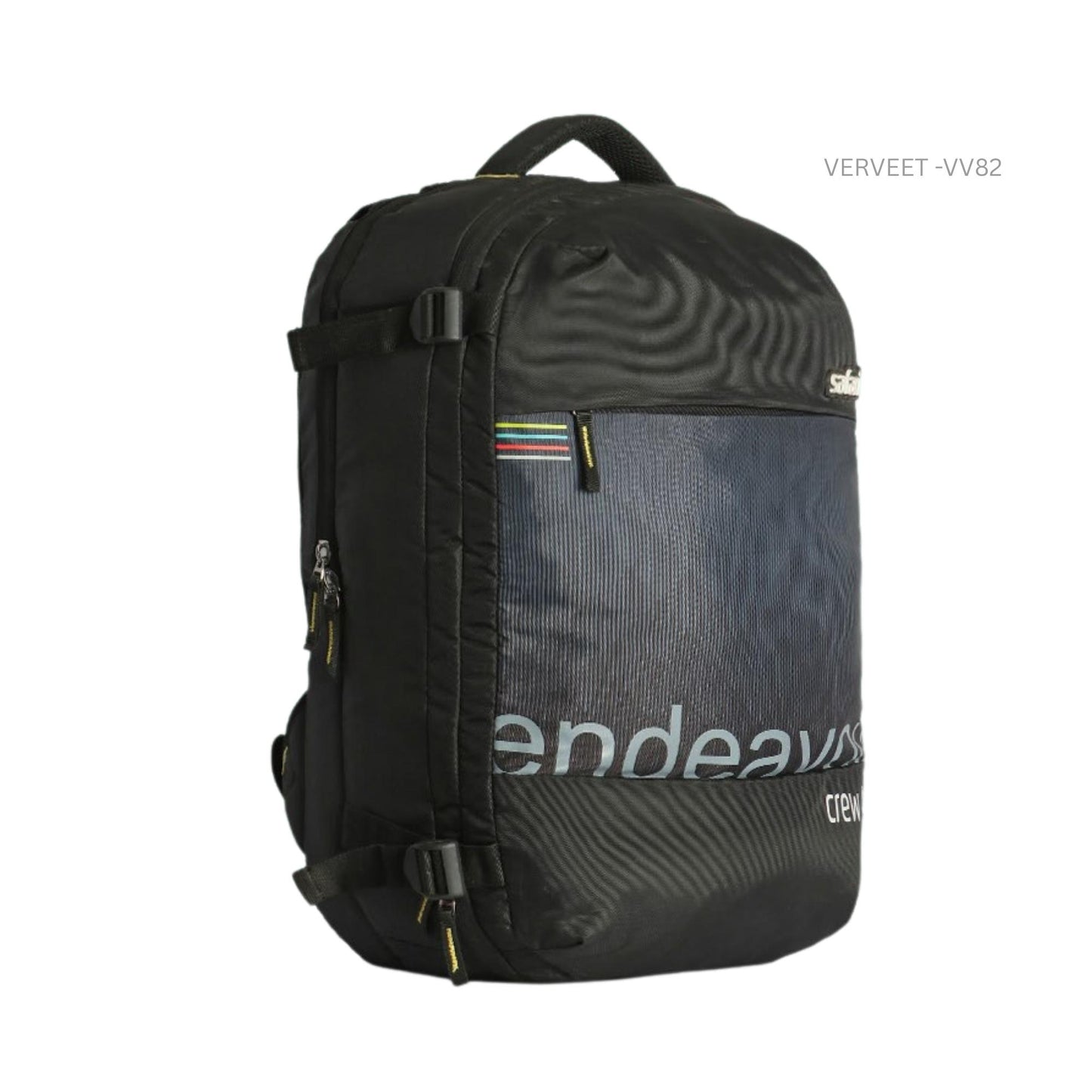 Premium Black Laptop Backpack with Front Panel Design | Office, Travel & Corporate Use