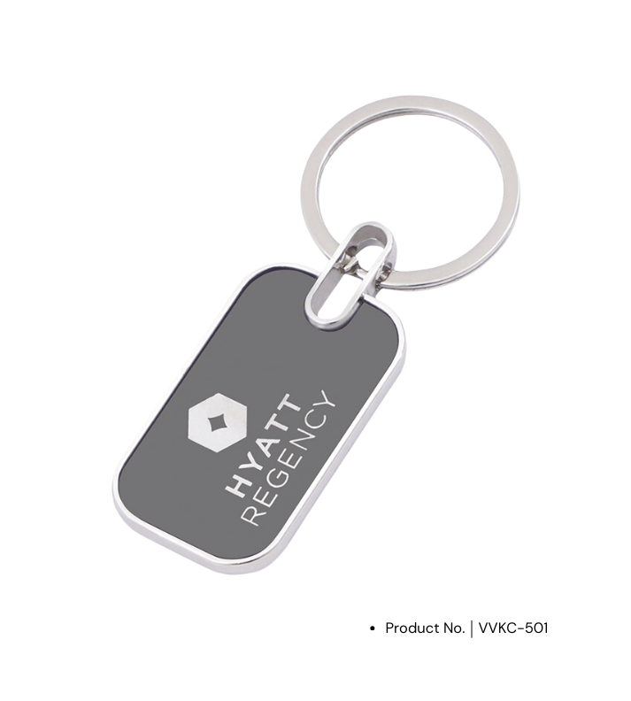 Personalized Silver & Grey Keychain VVKC-501 | Custom Metal Design