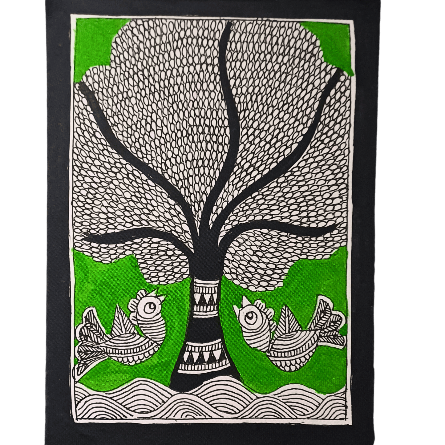 Dat Virikash Mithila Painting Poster | Authentic Madhubani Art | Indian Folk Wall Decor