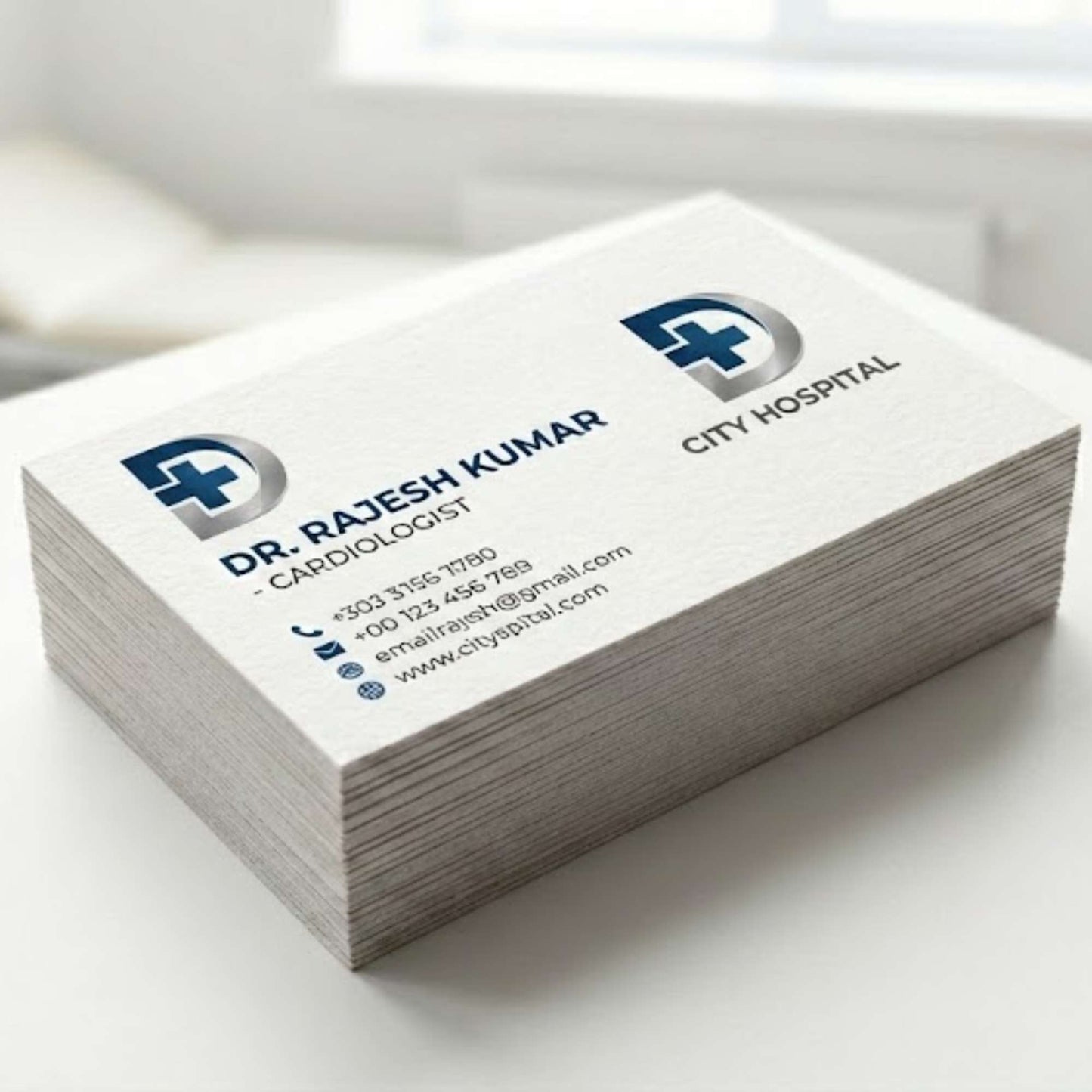 Premium Paper Visiting Card for Doctors | 350 GSM Medical Business Card