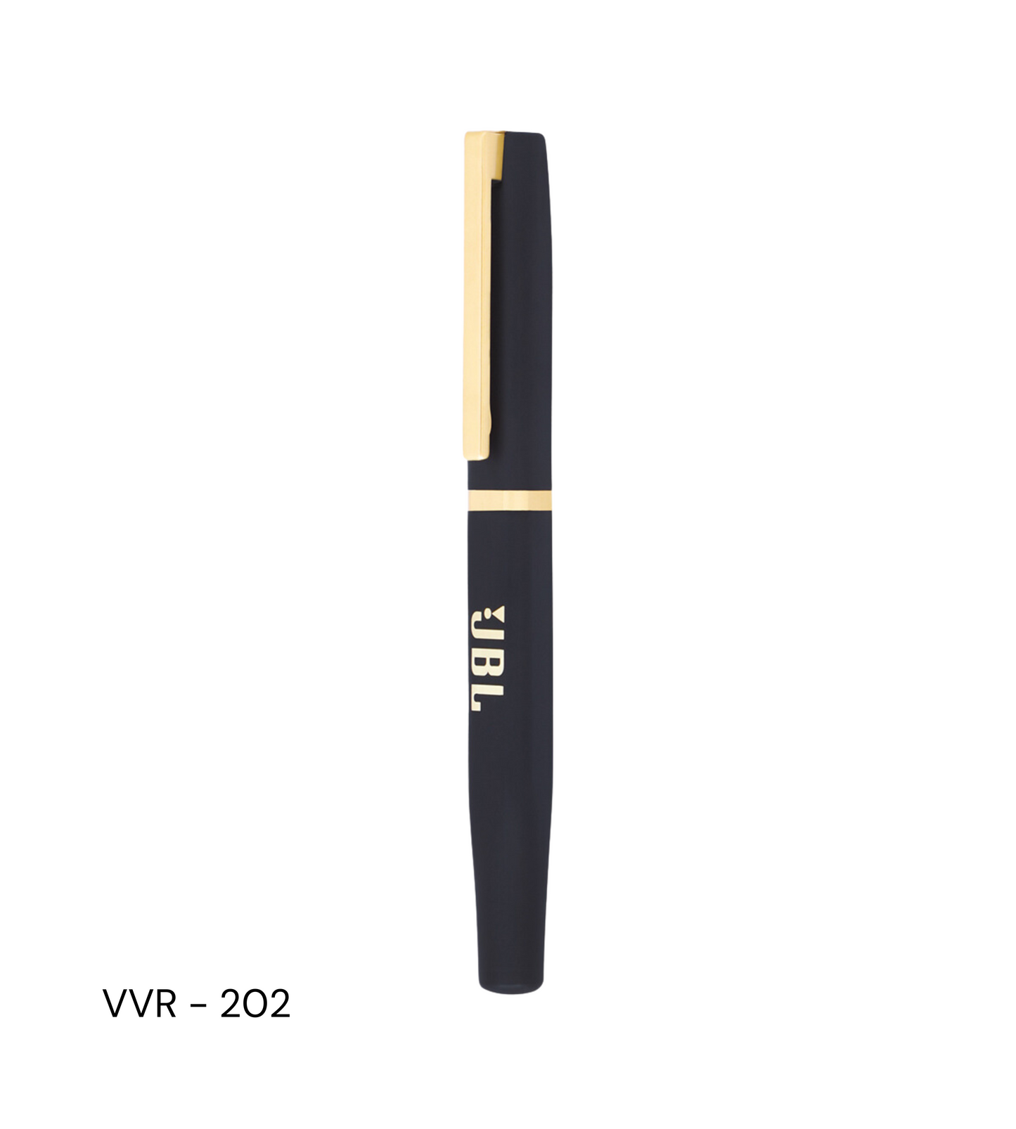 Engraved roller pen VVR202, featuring a sleek black and gold design, ideal for luxury gifting and professional use.