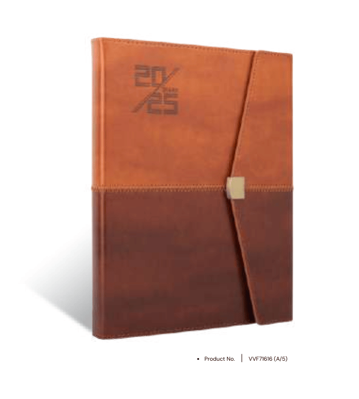 Foam diary VVF71616 with customized premium leatherette cover, perfect for personalized office gifts and professional use.