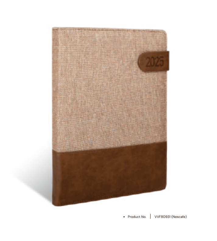 Foam diary VVF80931 with customized personalization, designed as an office diary for corporate gifting and professional use.