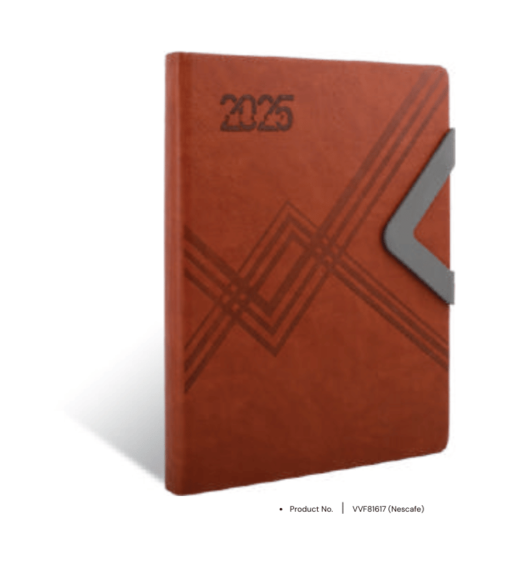 Foam diary VVF81617 with personalized custom leatherette cover, perfect for corporate gifting and professional use.