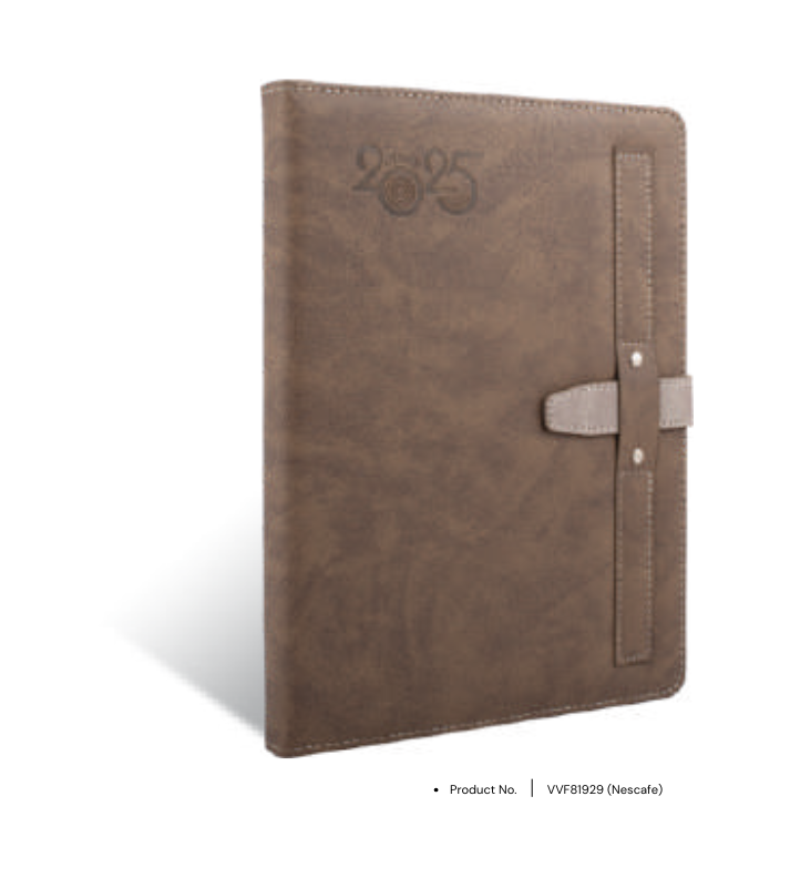 Foam diary VVF81929 with customized leatherette cover, designed as a personalized planner for professional use and gifting.