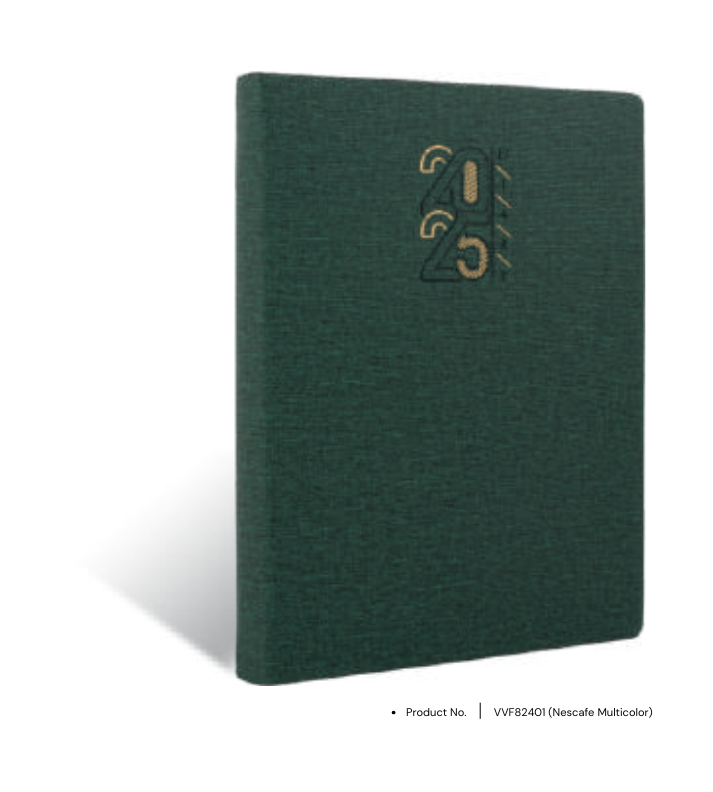Foam diary VVF82401 with customized personalization, designed as a professional office planner and corporate gift.