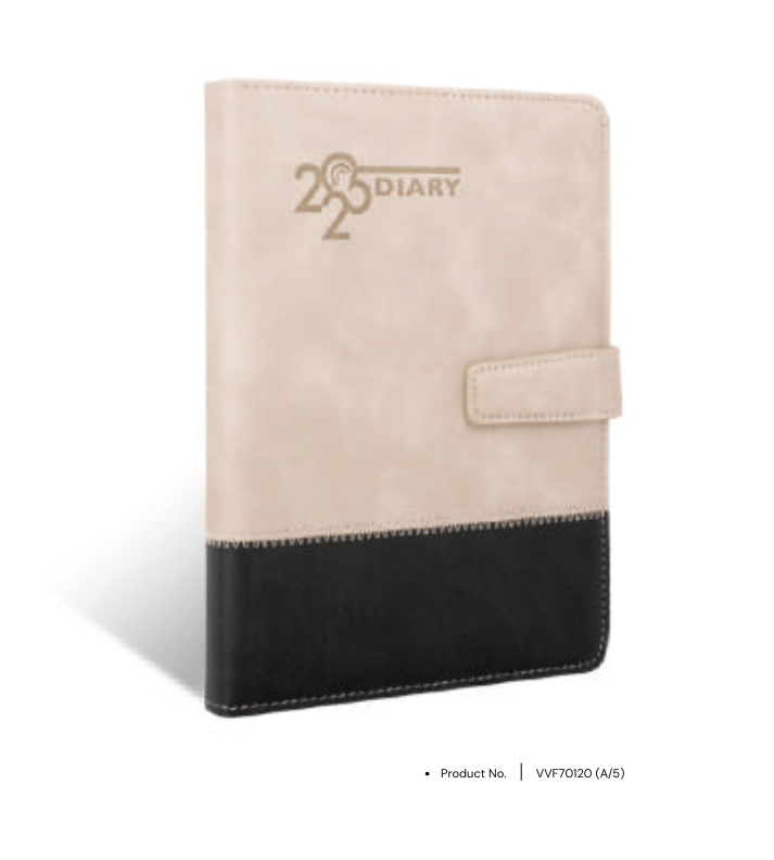 Foam diary VVF70120 with premium personalization and integrated pen holder for a sophisticated touch.