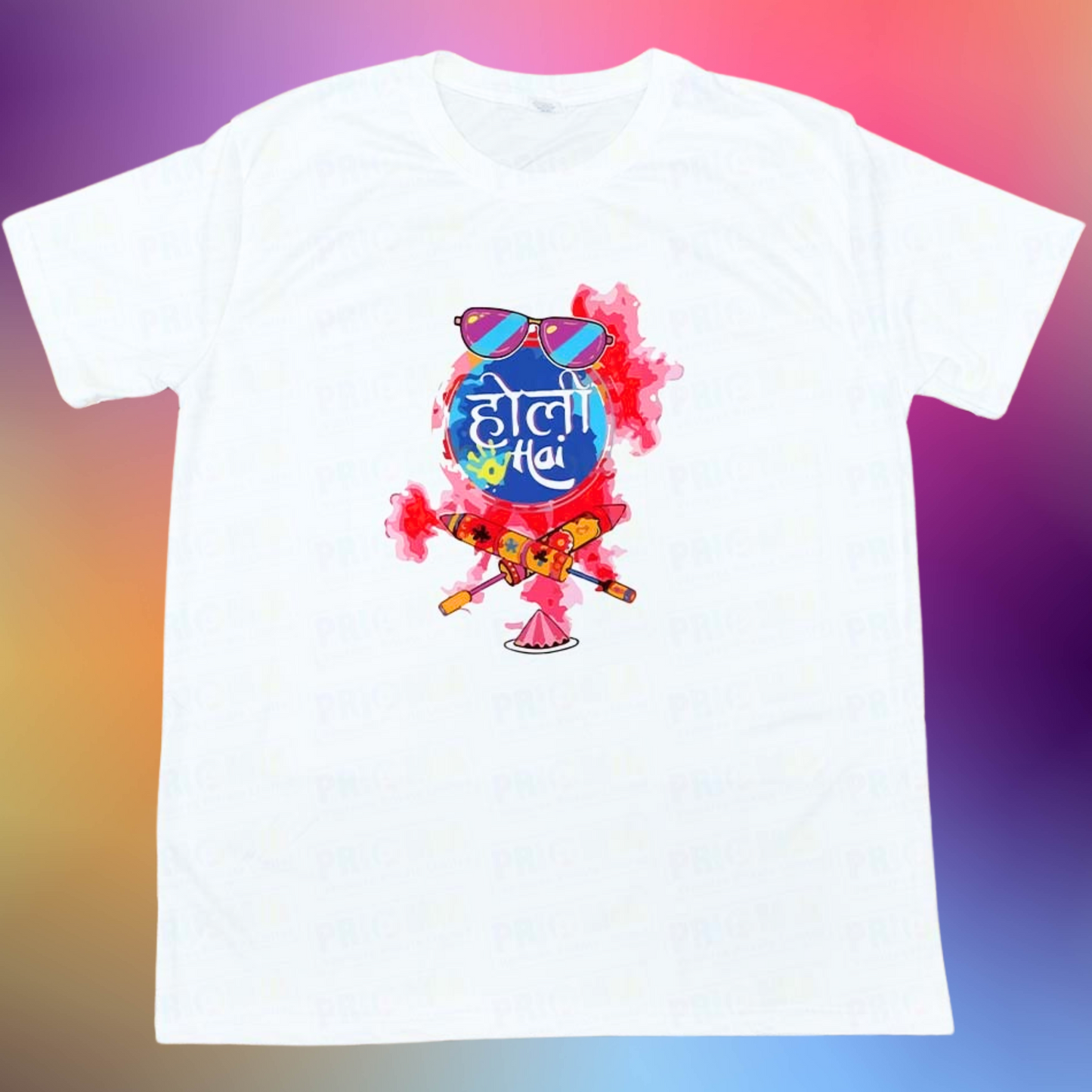 Holi Hai - 130 GSM Sarina/Dri-Fit Holi T-Shirt | Quick-Dry & Breathable | Bulk & Corporate Orders