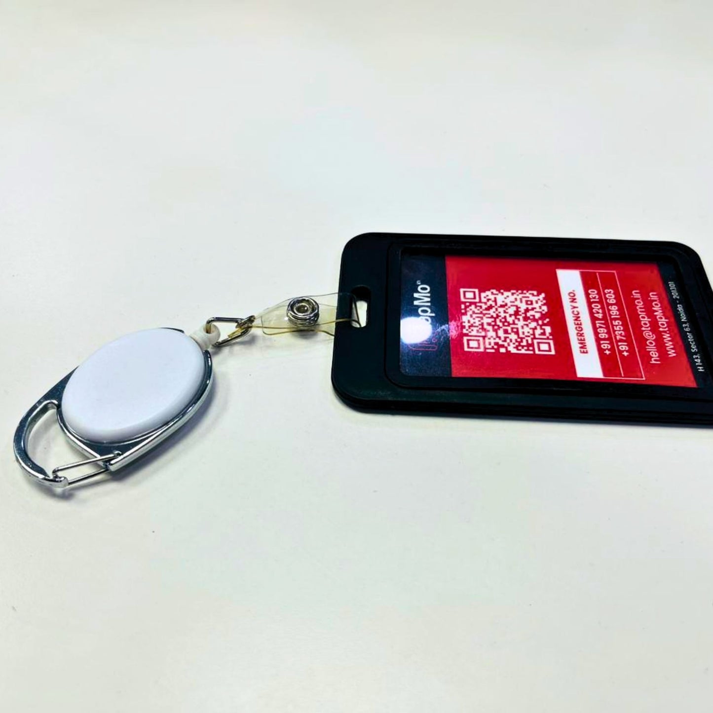 Retractable ID Badge Holder with Carabiner Clip | Heavy Duty Badge Reel for Office, School & Corporate Use