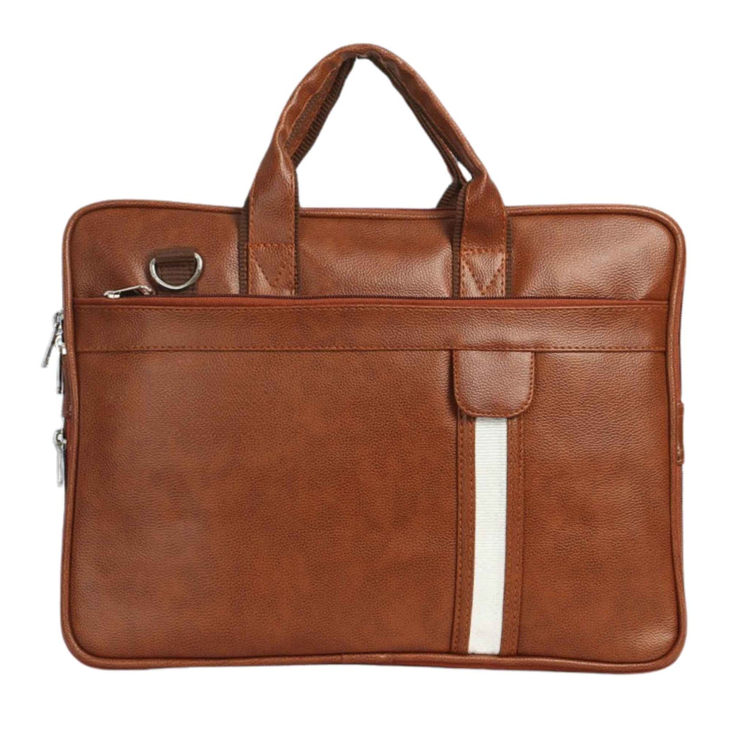 Premium Brown Leather Laptop Bag for Men & Women | Professional Office Messenger Bag with Shoulder Strap | Stylish Business Briefcase for 14–15.6 Inch Laptops