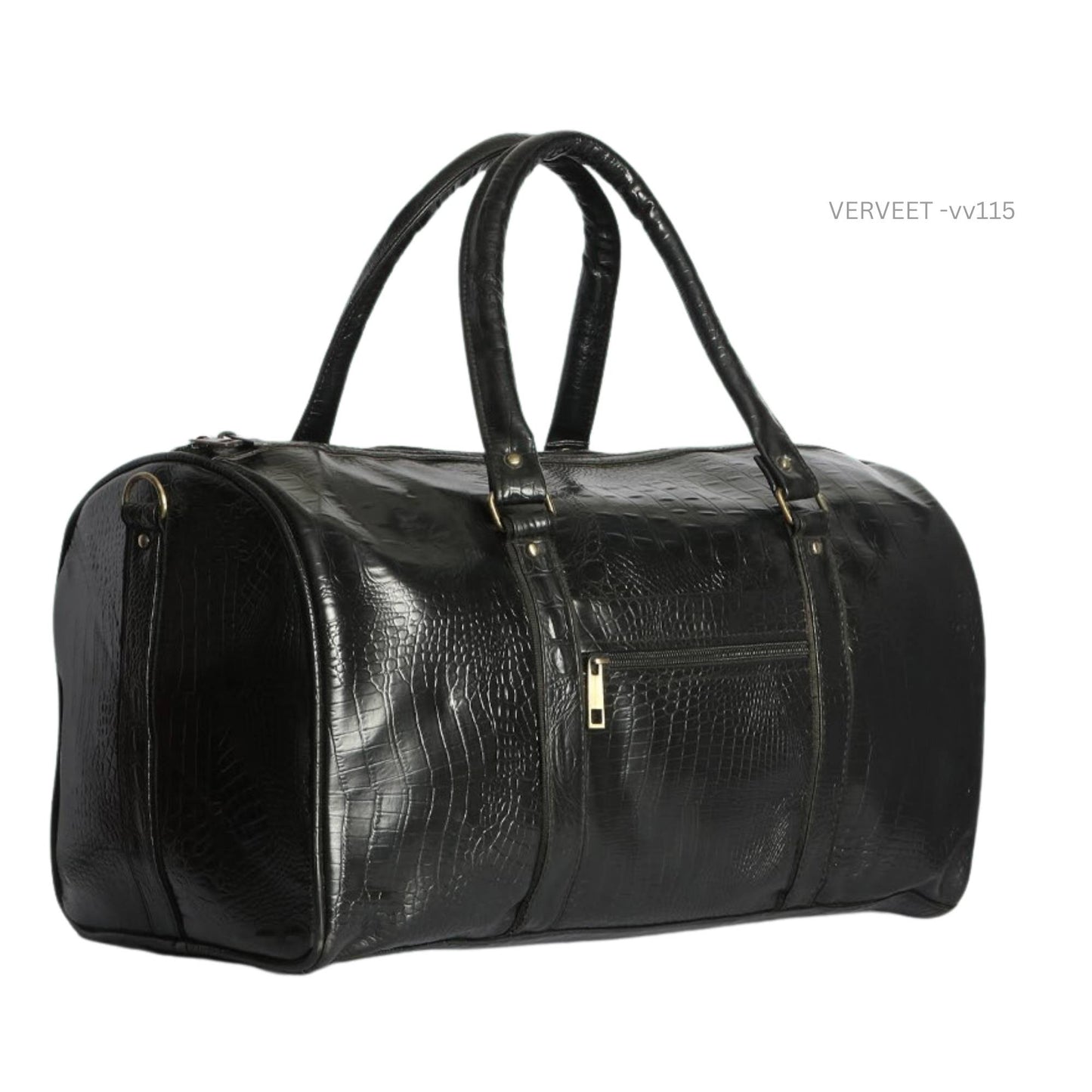 Luxury Crocodile Texture Leather Duffel Bag for Executive Travel & Corporate Gifting | Premium Black Weekend Bag