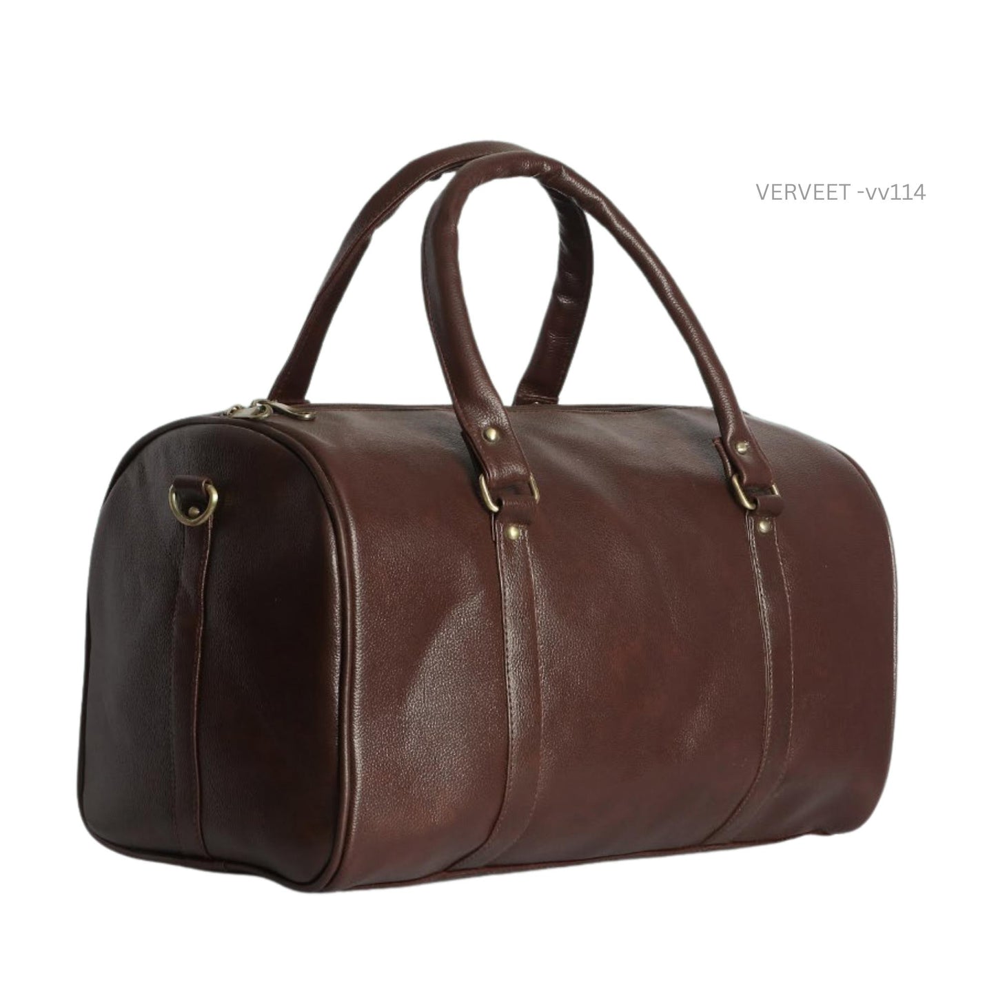 Verveet VV114 luxury leather duffel bag with premium finish for travel, gym, and executive use