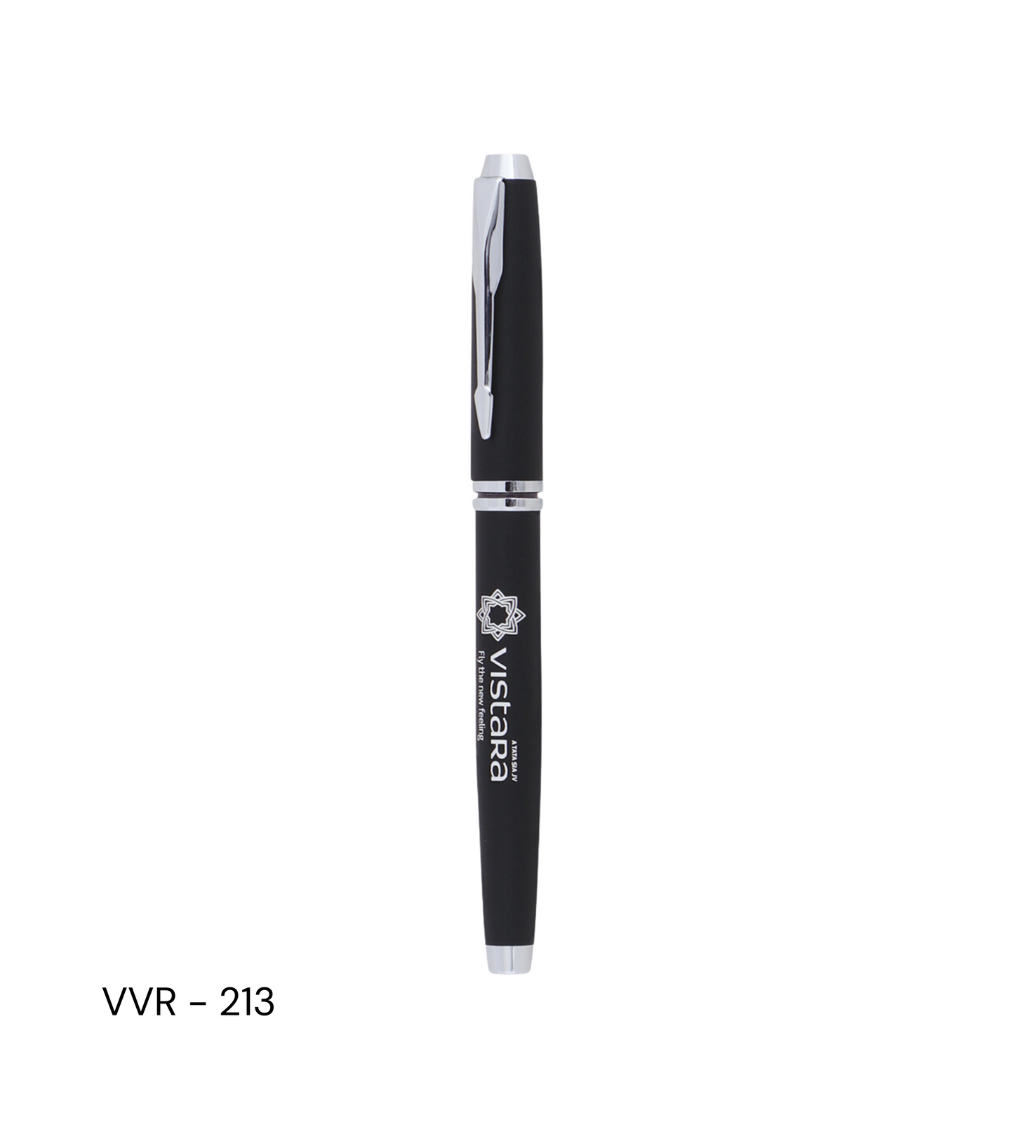 Luxury black matte roller pen VVR212 with an elegant design, perfect for personalized gifting and professional use.