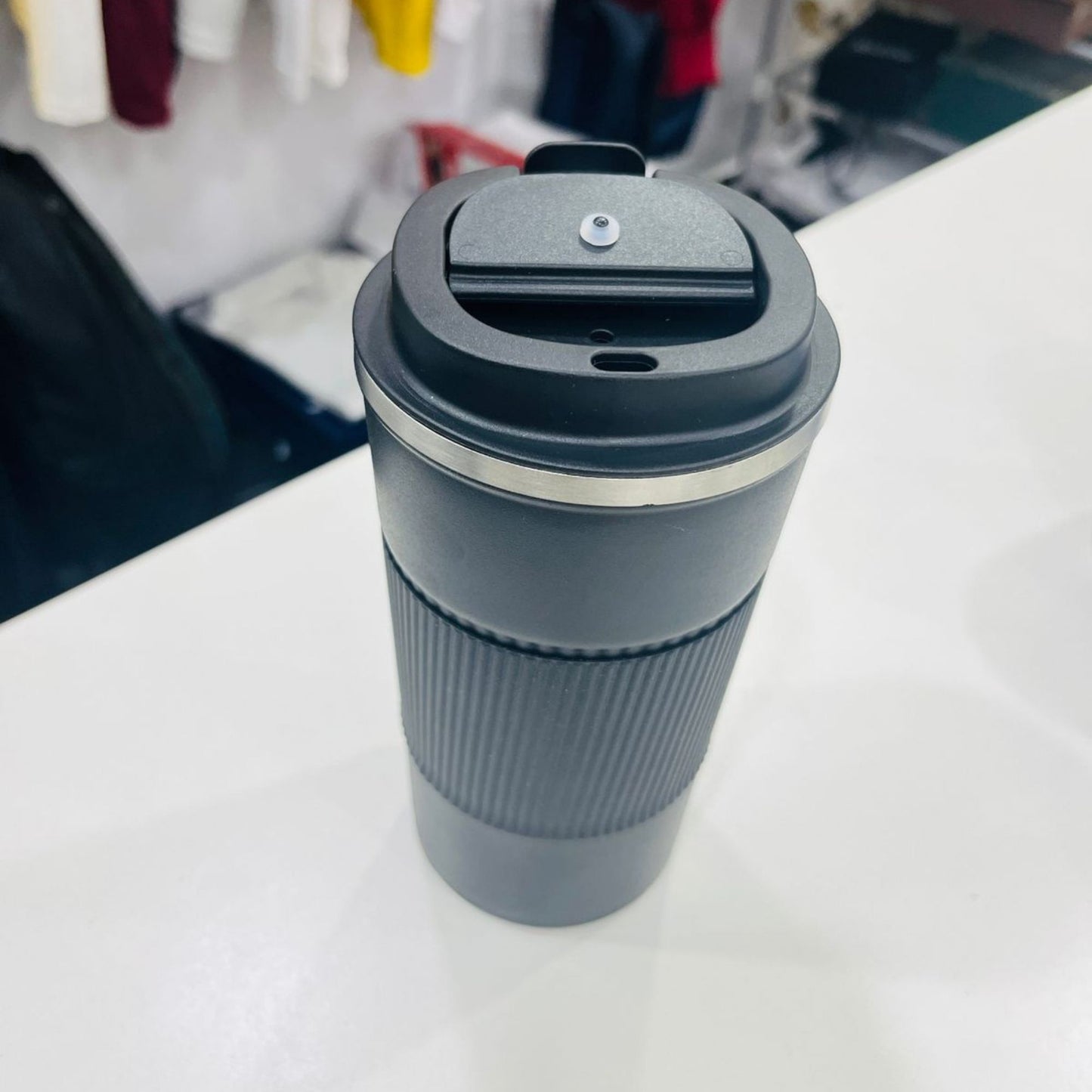 Verveet Rubber Coated Coffee Tumbler 500ml | Insulated Travel Mug with Lid & Grip Sleeve (Customizable)