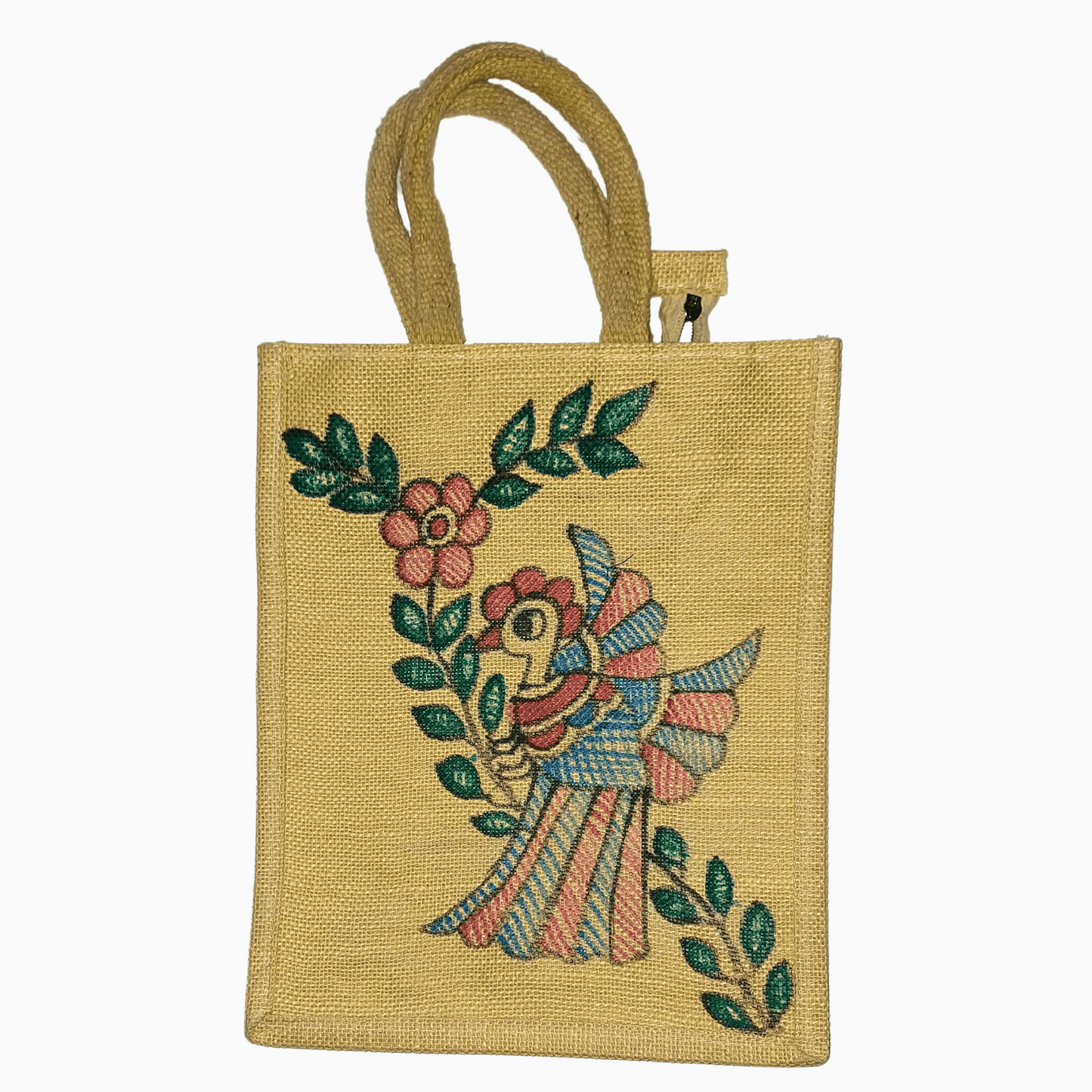 Mithila Hand-Painted Jute Bag | Eco-Friendly Folk Art Shoulder Bag