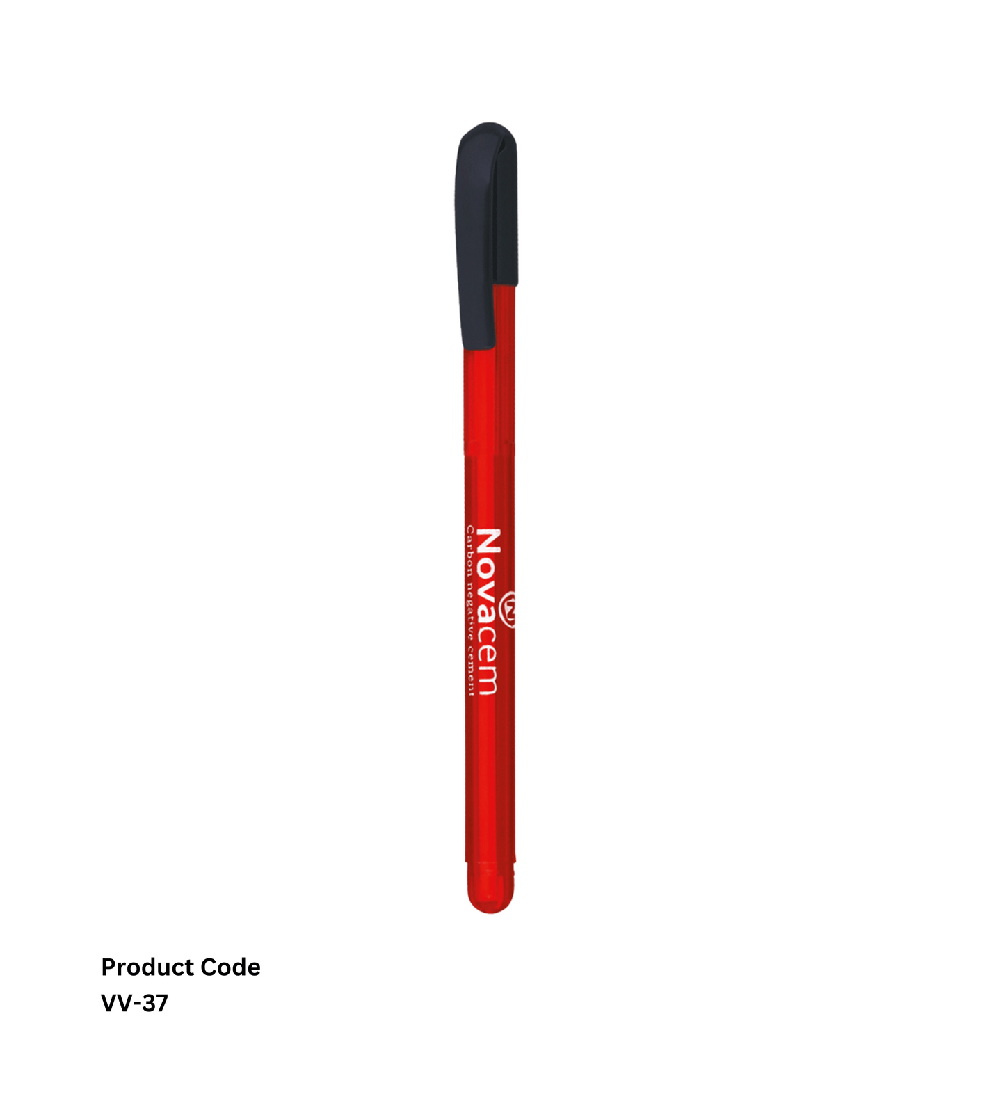 Personalized Plastic Pen VV37, red and black, customizable and stylish, perfect for corporate gifting or promotional use.