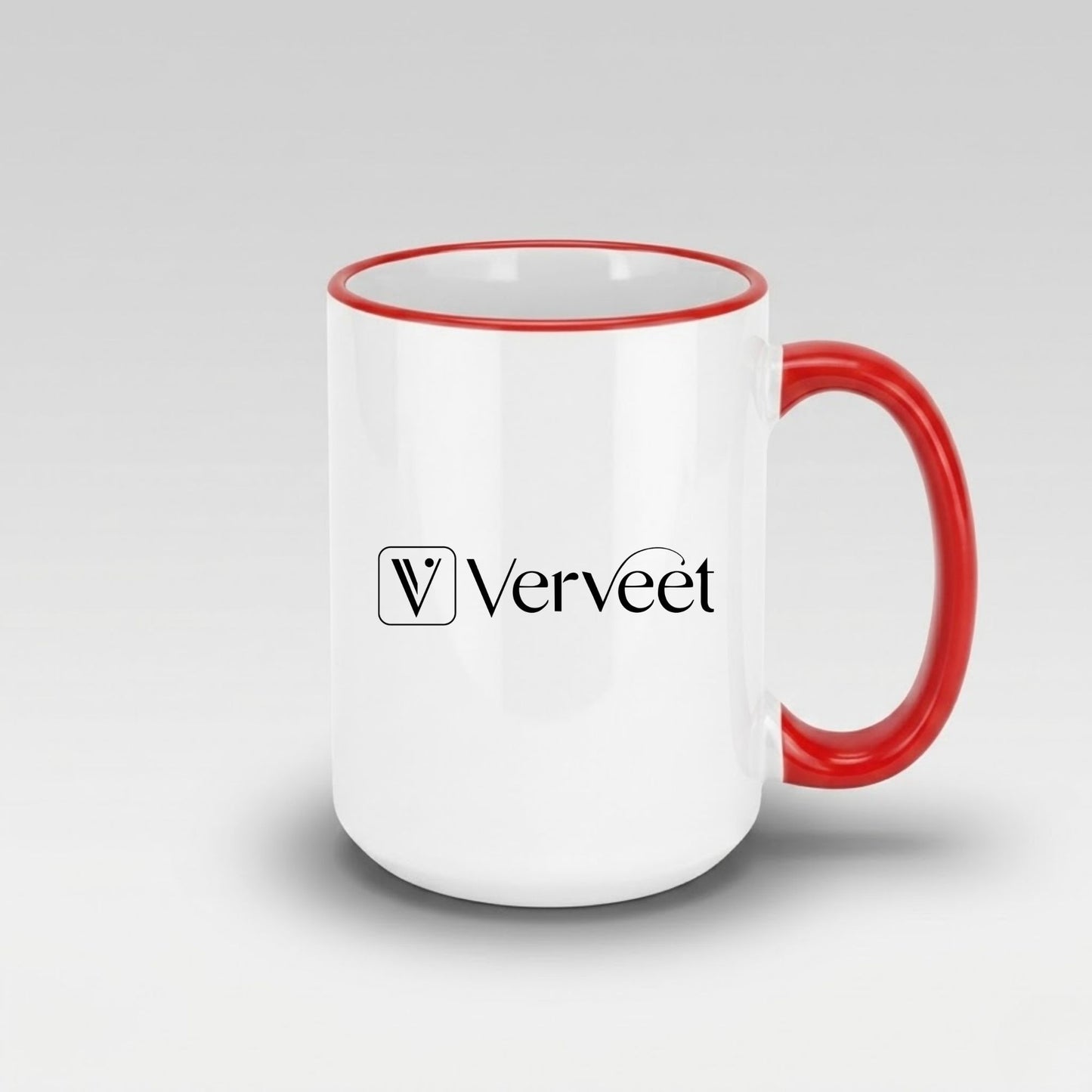 Personalized rim and handle ceramic mug with logo printing – customized coffee mug for corporate branding and promotional gifts.