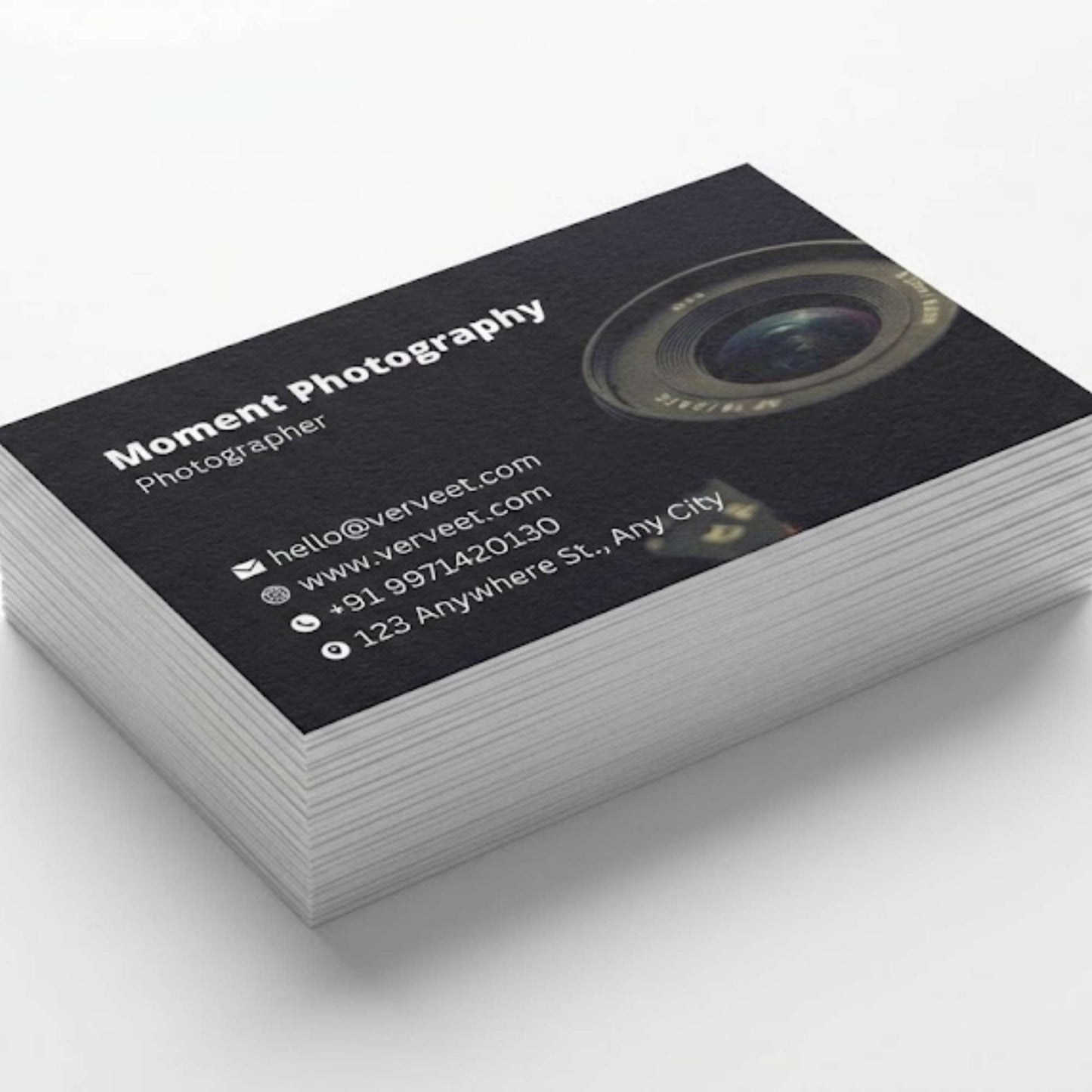 Velvet Paper Visiting Card for Photographers – Square Corner | Classic Professional