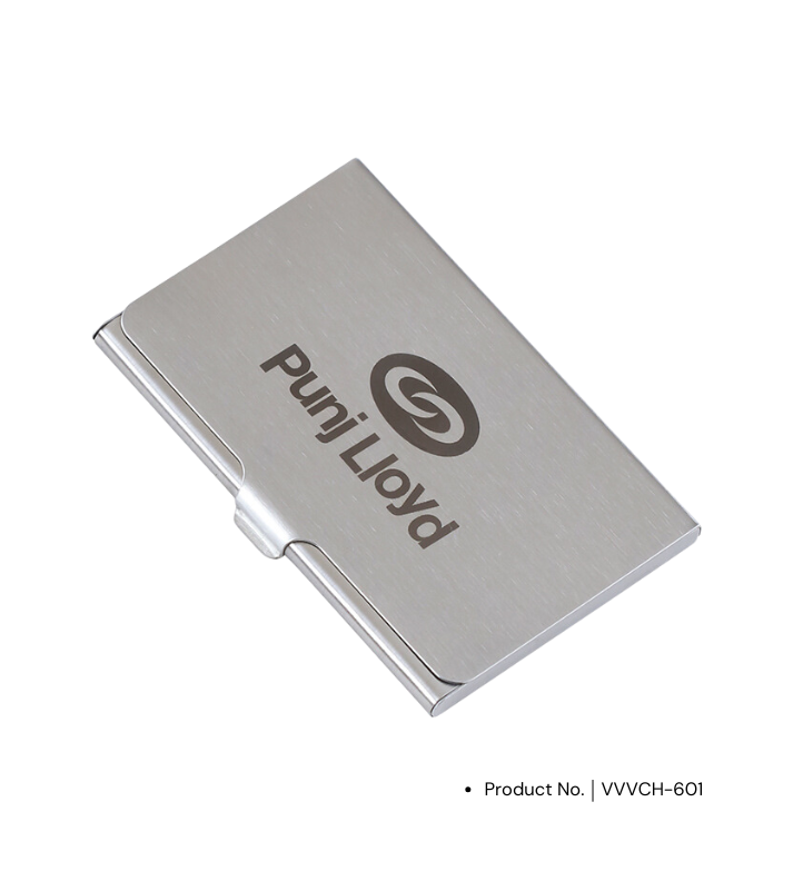 Premium silver Metal Visiting Card Holder with Engraving – Elegant Business Card Holder for Professionals