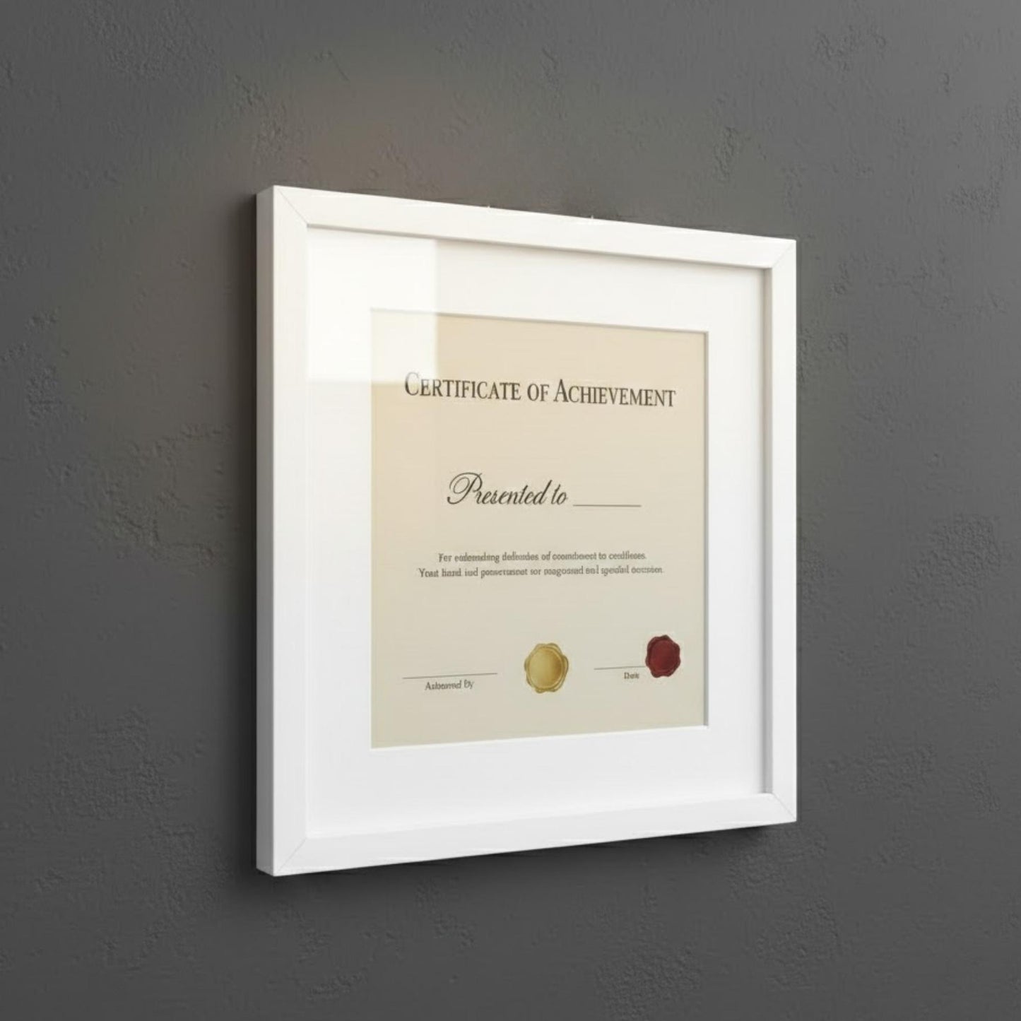 Premium square photo frame for displaying certificates, photos, and office decor