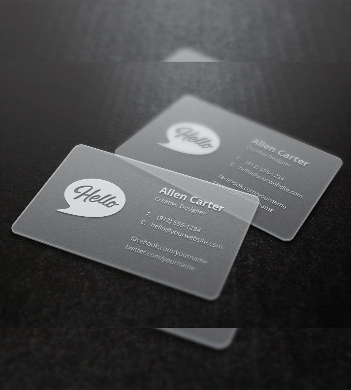 Professional Visiting Card for Lawyer | 300 GSM | Transparent