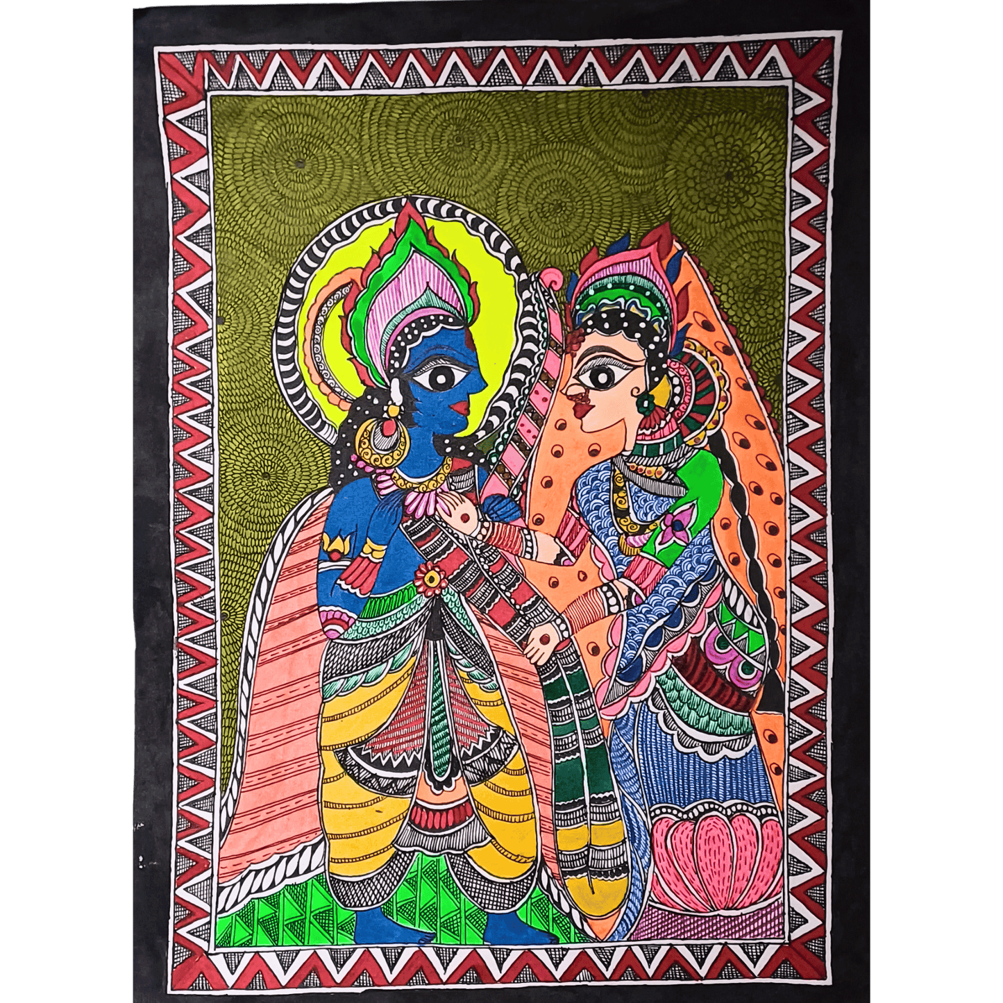 Ram Sita Swayamvar Mithila Painting Poster | Authentic Madhubani Art | Indian Traditional Wall Decor